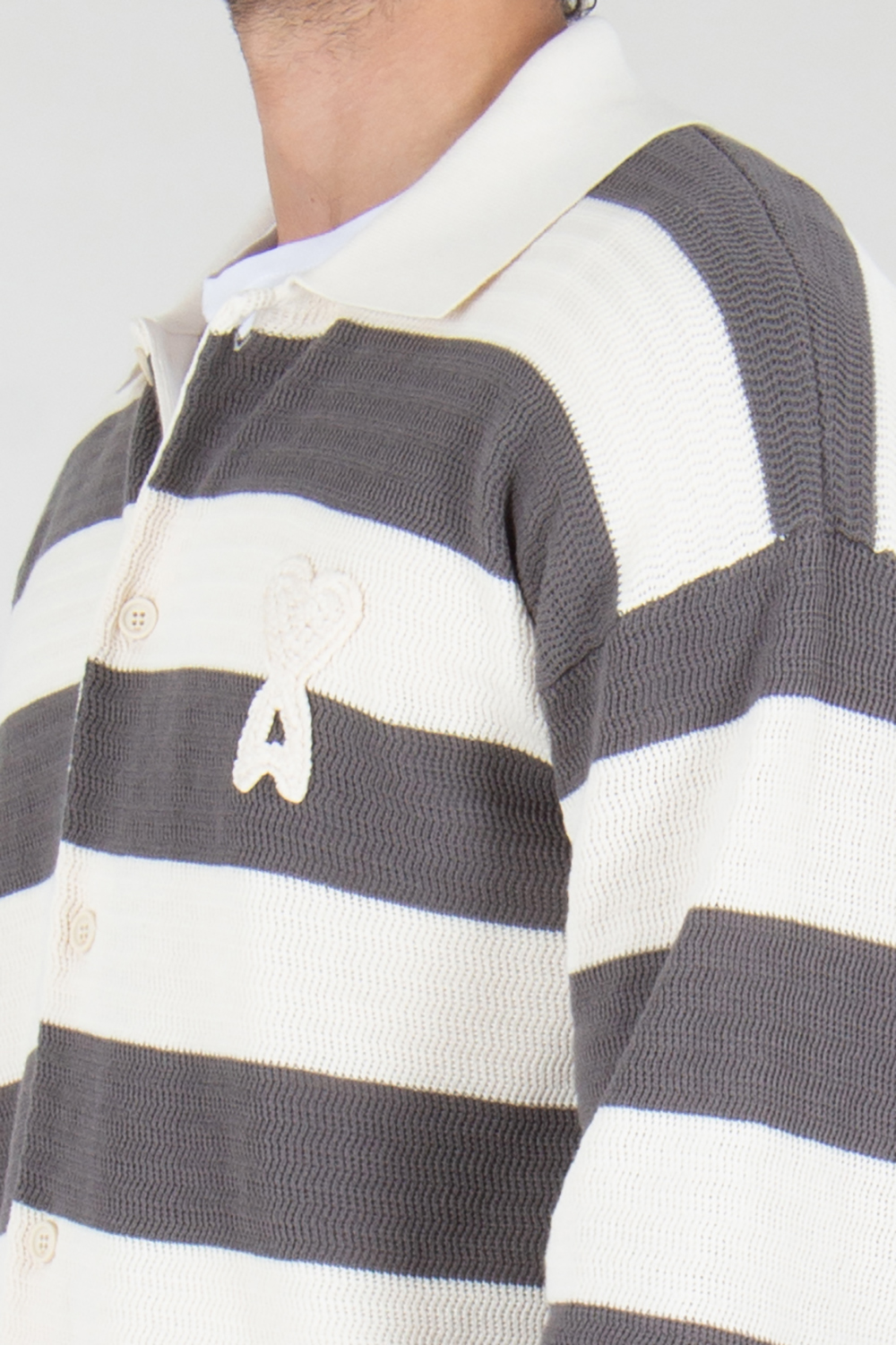 AMI PARIS Knitted Cotton Cardigan Ami De Coeur 