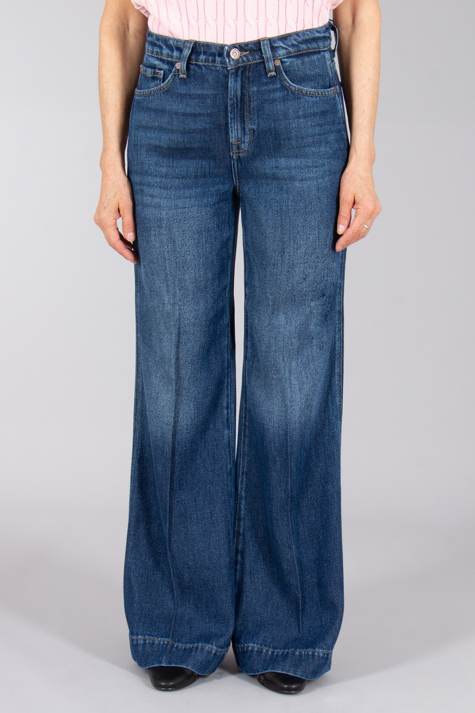 7 FOR ALL MANKIND Flared Denim Lustre Jeans Modern Dojo Tailorless
