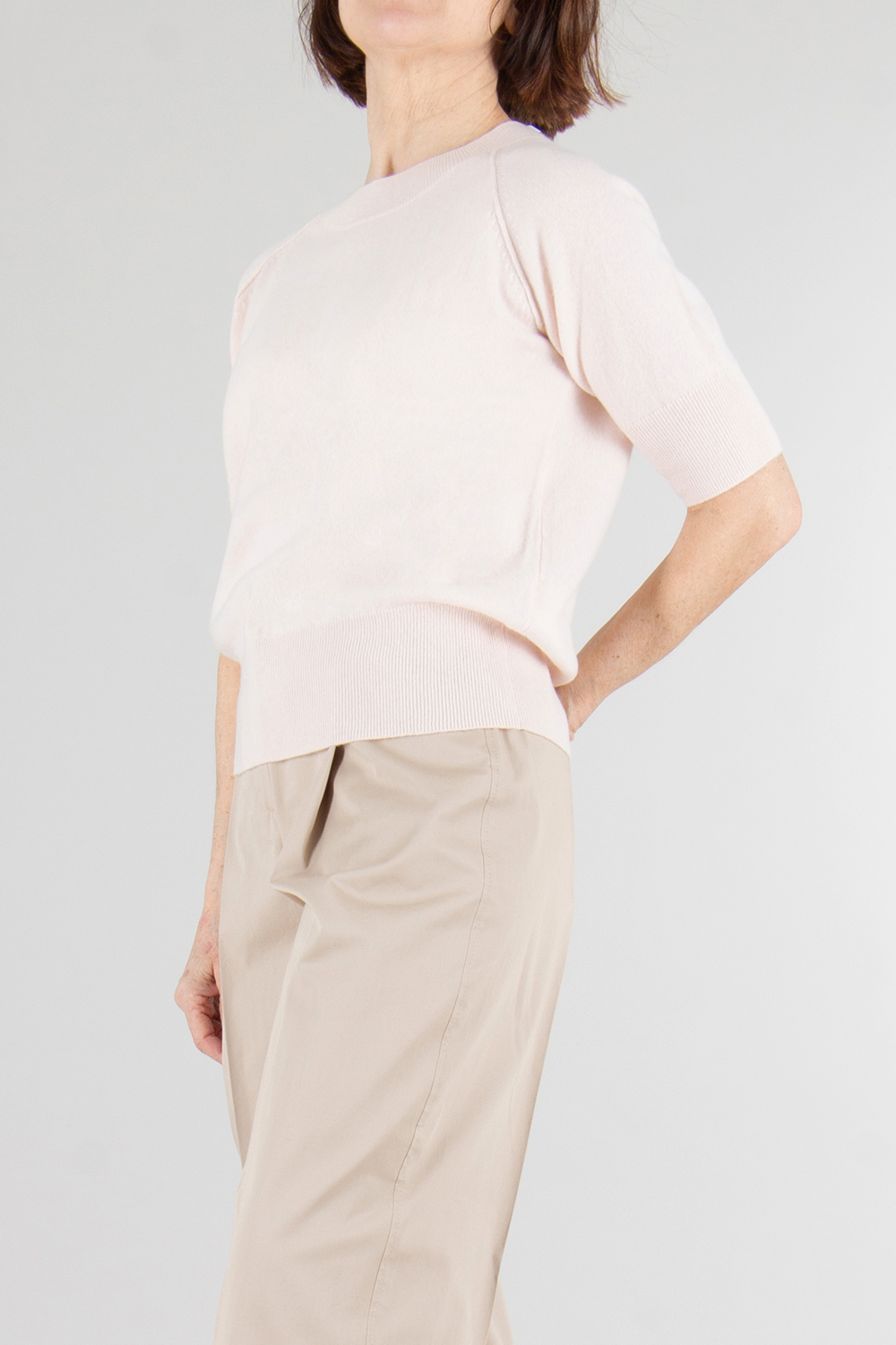 BOSS Relaxed Fit Short Sleeve Cashmere Sweater 