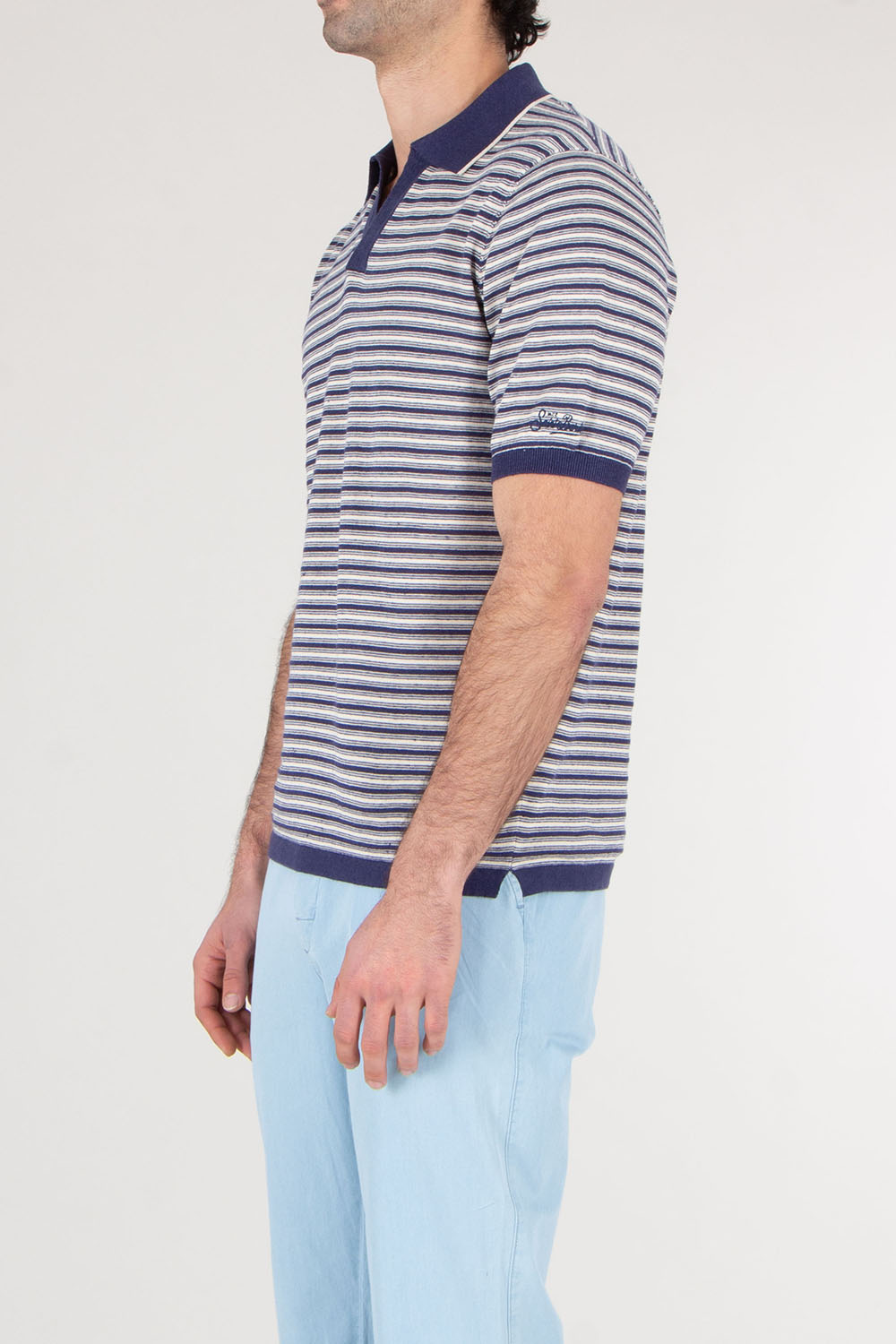 MC 2 SAINT BARTH Buttonless Knitted Polo Shirt Sloan