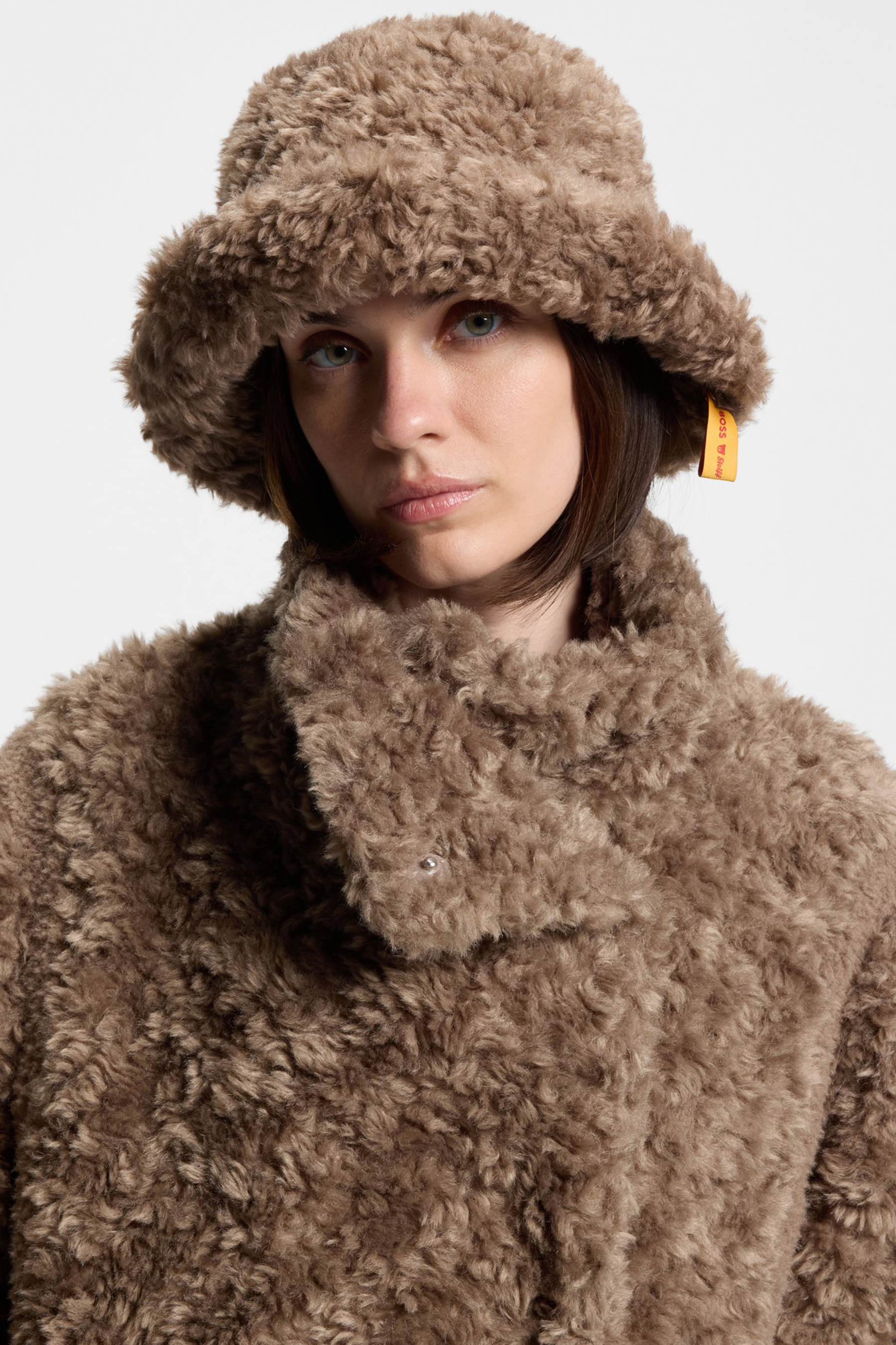 BOSS Regular Fit Faux Fur Coat Citeddy Bekleidung, Hut, Mantel, Pelz, Mütze