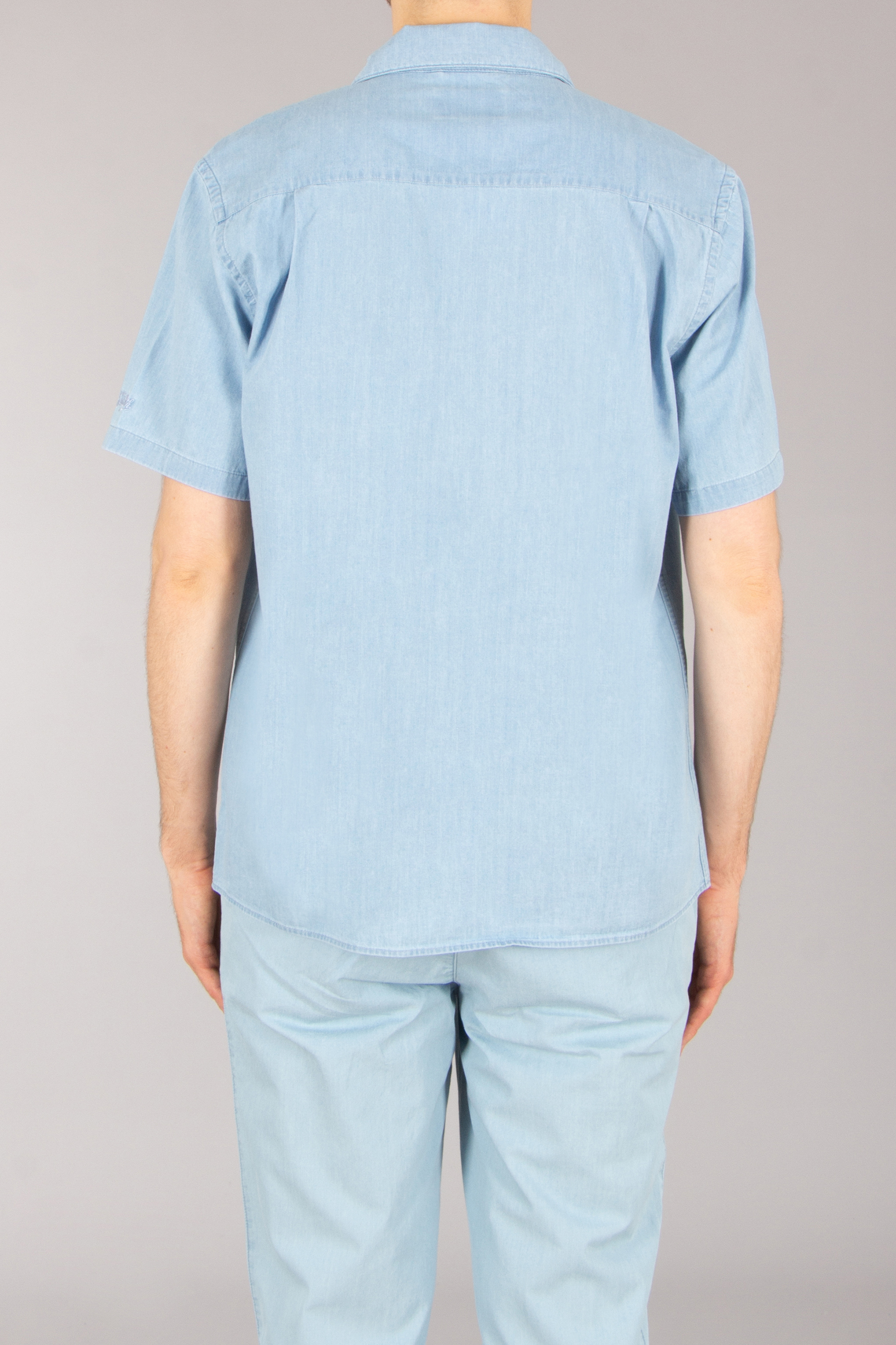 MC 2 SAINT BARTH Regular Fit Cotton Chambray Denim Light Short-Sleeve Shirt Sifnos Leinen, Erwachsener, Männlich, Mann, Person