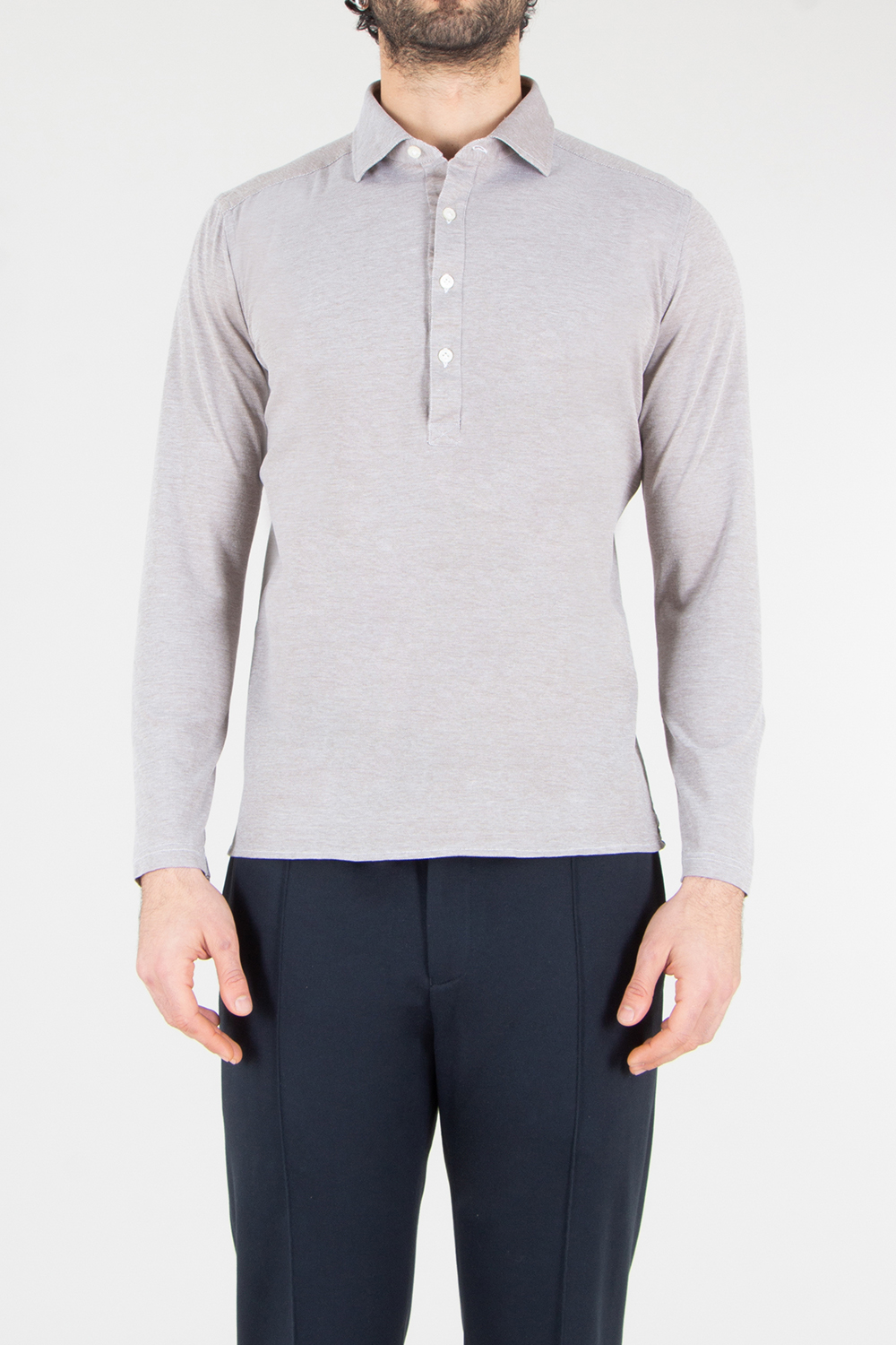 SONRISA Regular Fit Cotton Piqué Half Button Shirt