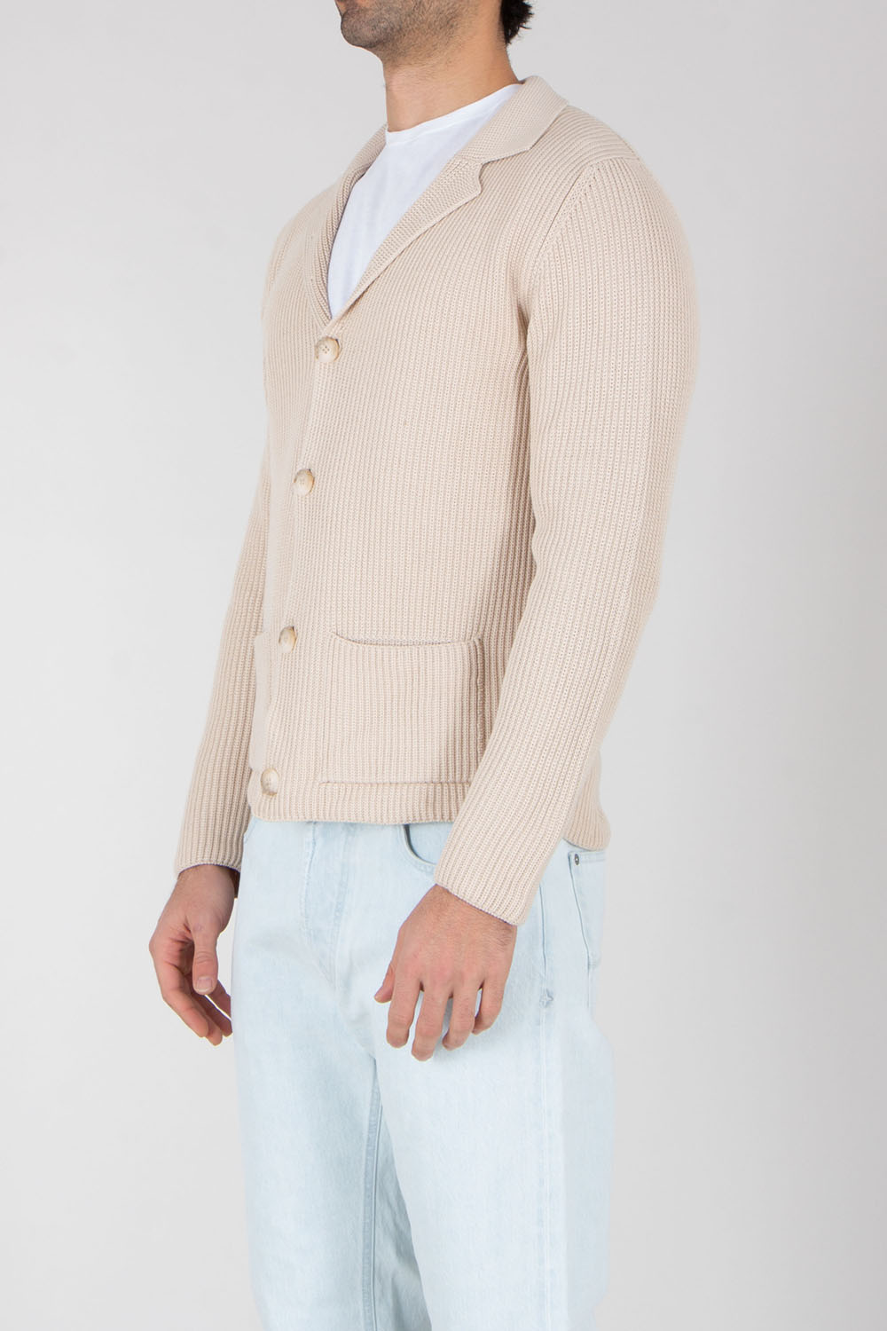 DRESSLER Regular Fit Ribbed Cotton Cardigan