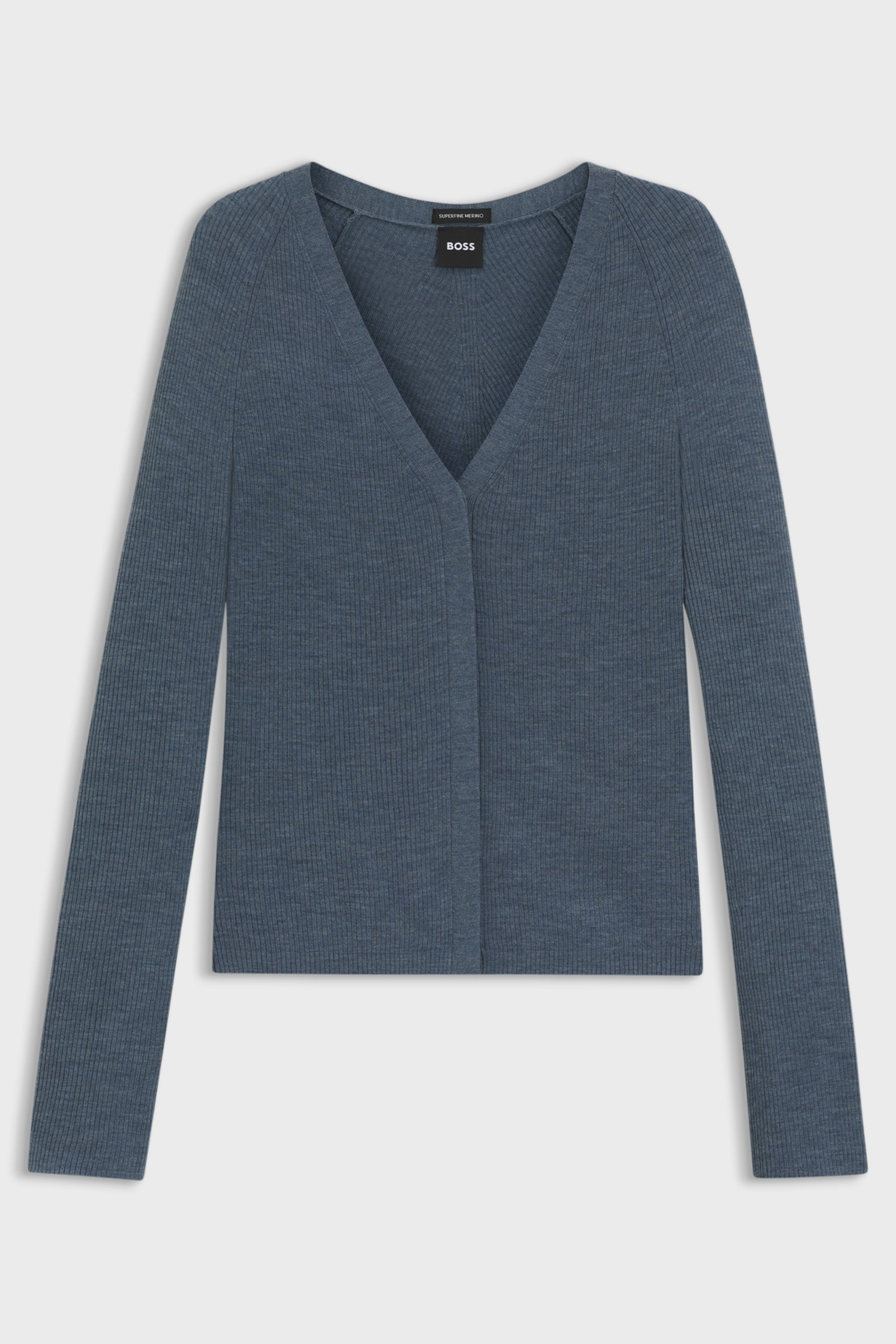 BOSS Slim Fit Superfine Virgin Wool Cardigan Friva Strickwaren, Pullover, Mantel, Langarm, Strickjacke