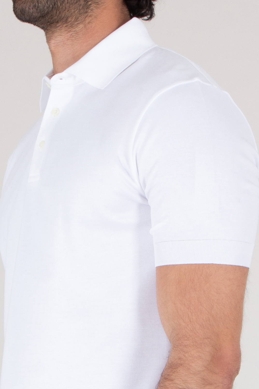 HERNO Regular Fit Cotton Jersey Knit Effect Polo Shirt