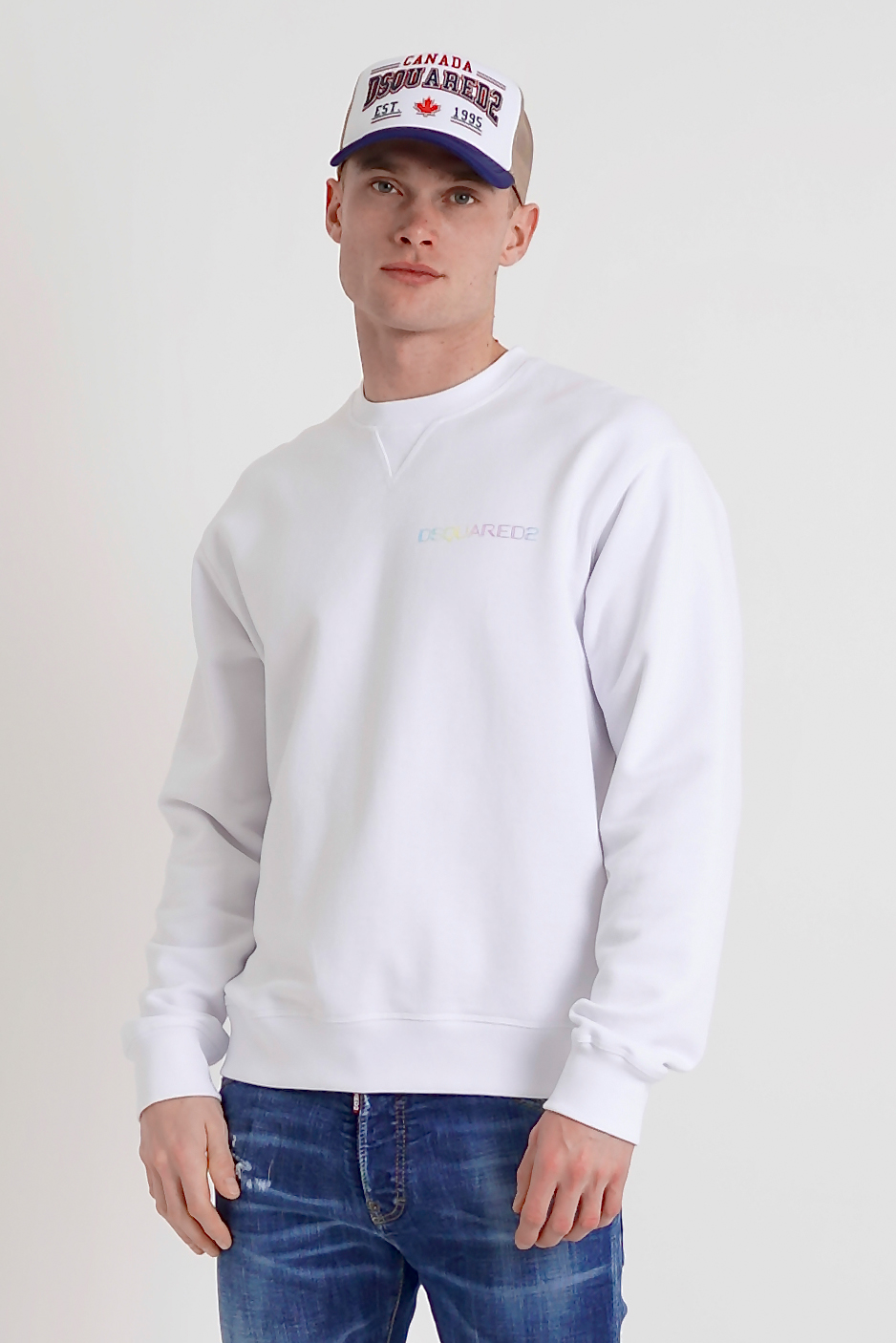 DSQUARED2 Palm Beach Cool Fit Cotton Sweatshirt DSQUARED2 Palm Beach Cool Fit Cotton Sweatshirt