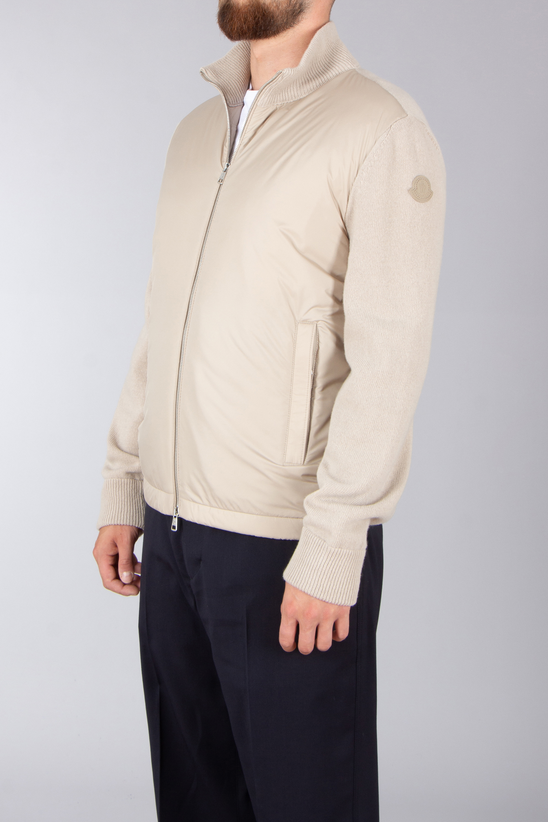 MONCLER Down Padded Virgin Wool-Cashmere Blend Cardigan Mantel, Jacke, Strickwaren, Pullover, Langarm
