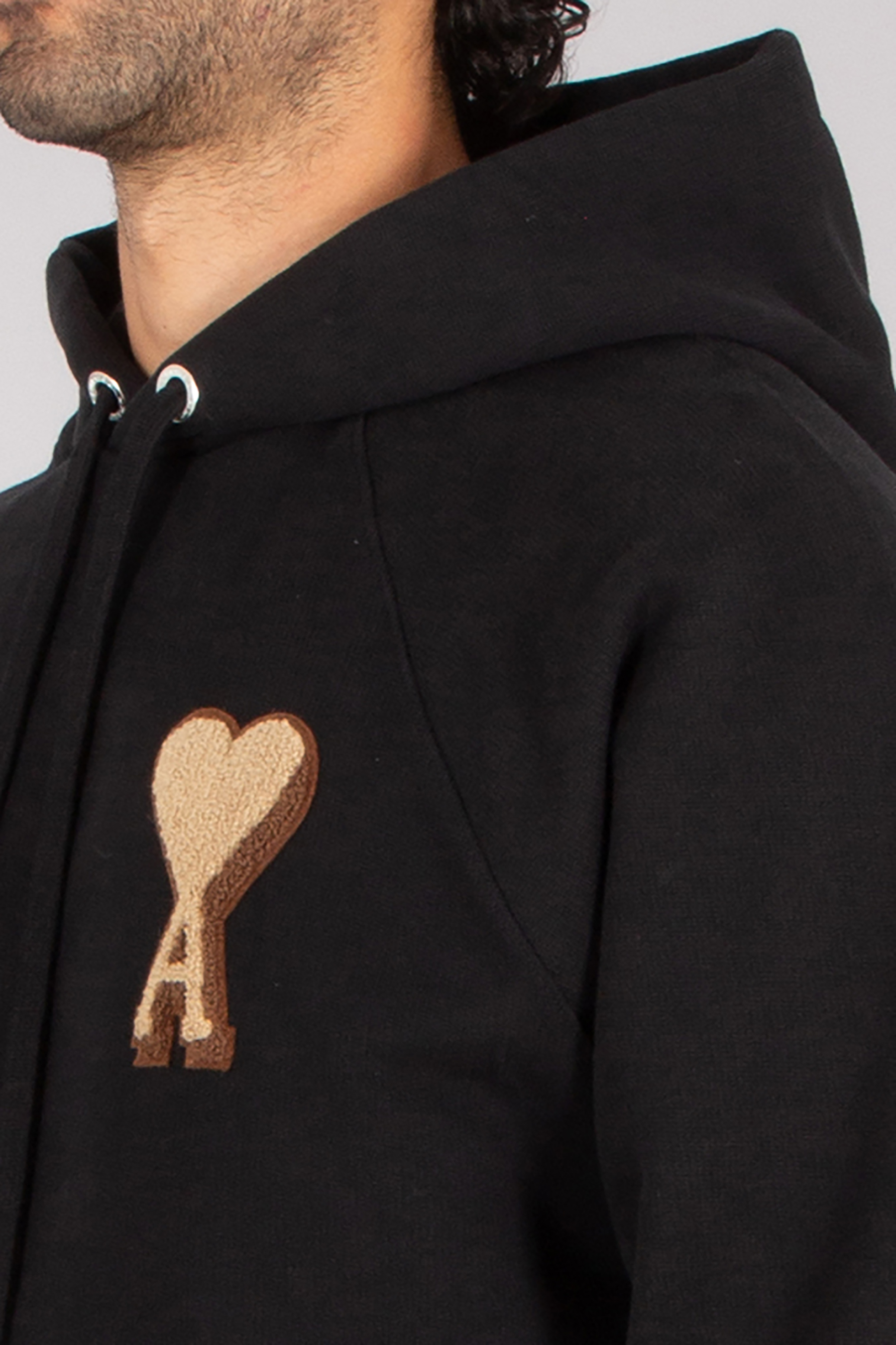 AMI PARIS Boxy Fit Ami De Coeur Cotton Fleece Hoodie Pulli, Sweatshirt, Kapuzenpulli, Mann, Person