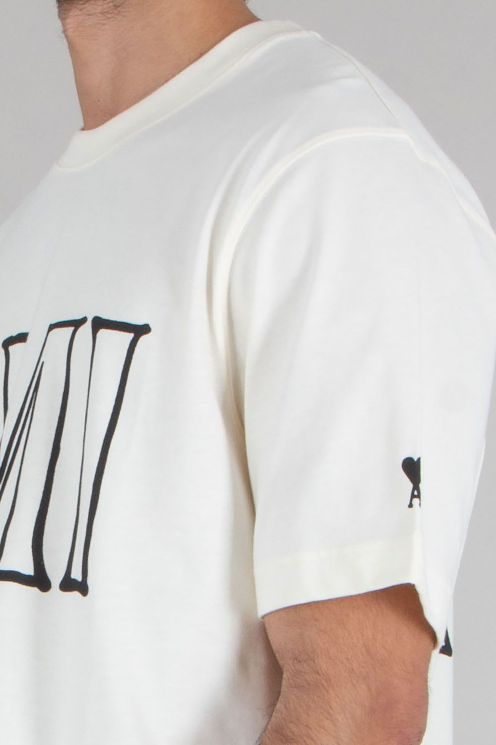 AMI PARIS Boxy Fit Logo Print Cotton Jersey T-Shirt