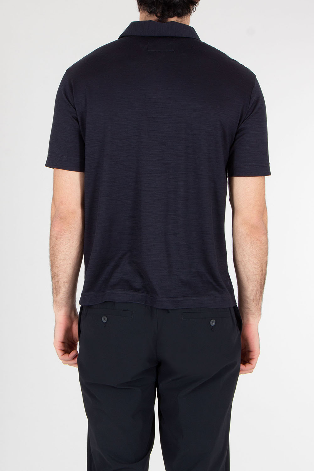 EMPORIO ARMANI Regular Fit Wool Jersey Polo Shirt