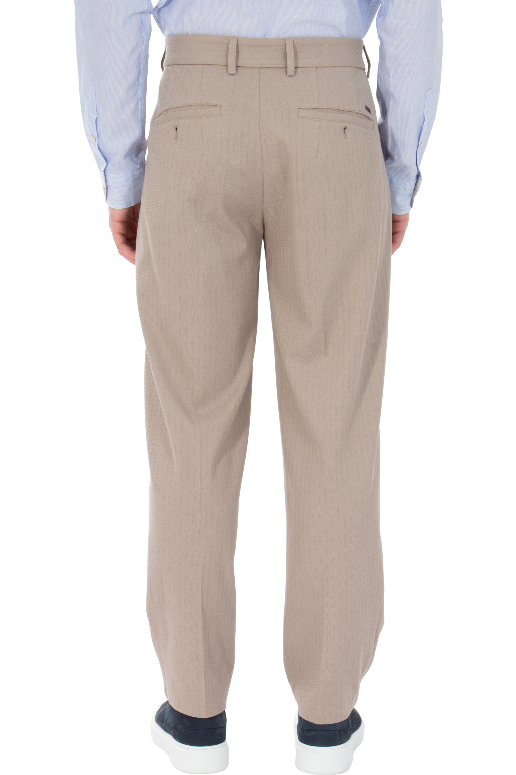 EMPORIO ARMANI Pleated Jacquard Cotton Jersey Pants EMPORIO ARMANI Pleated Jacquard Cotton Jersey Pants