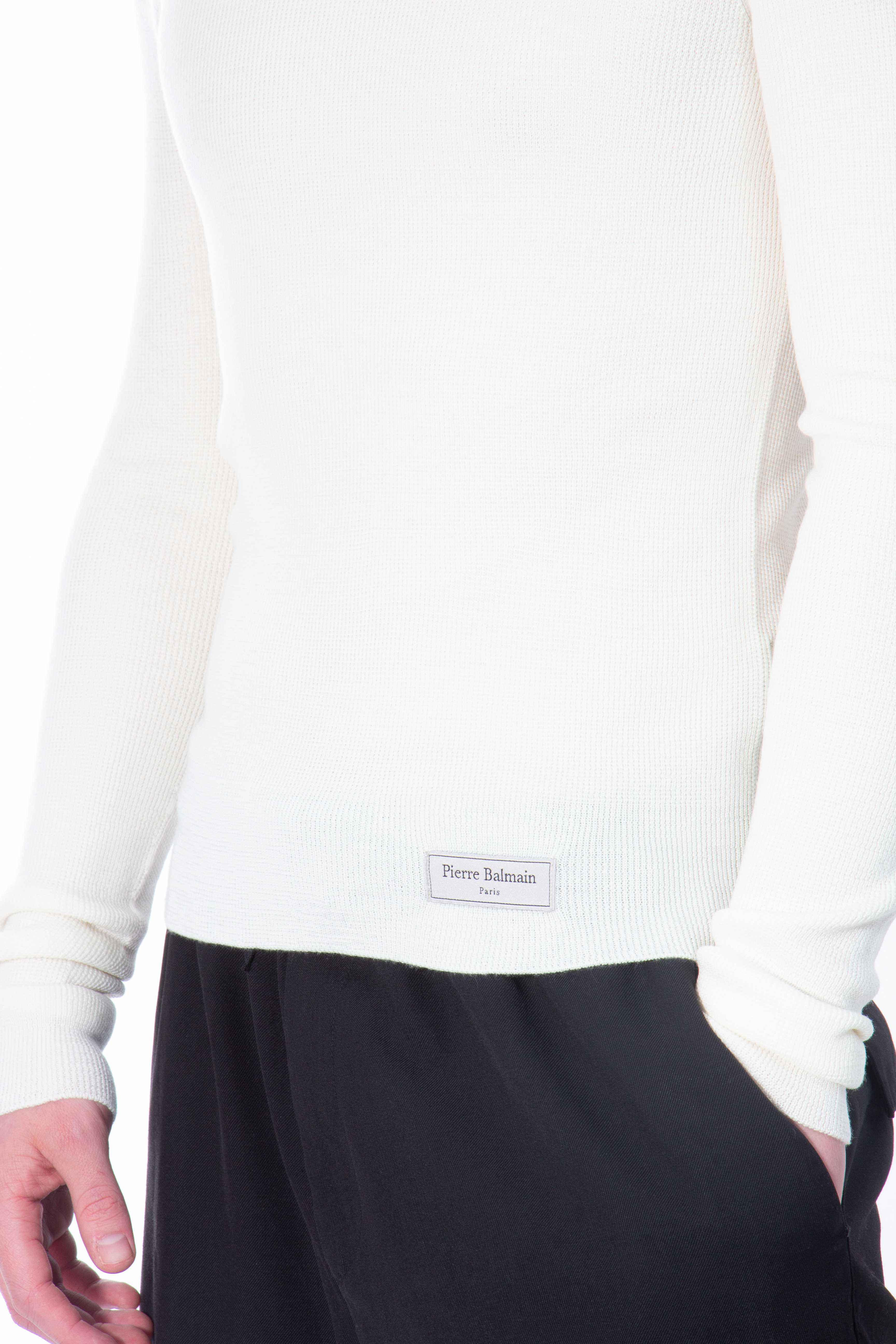 BALMAIN Slim Fit Extra Fine Wool Turtleneck Sweater