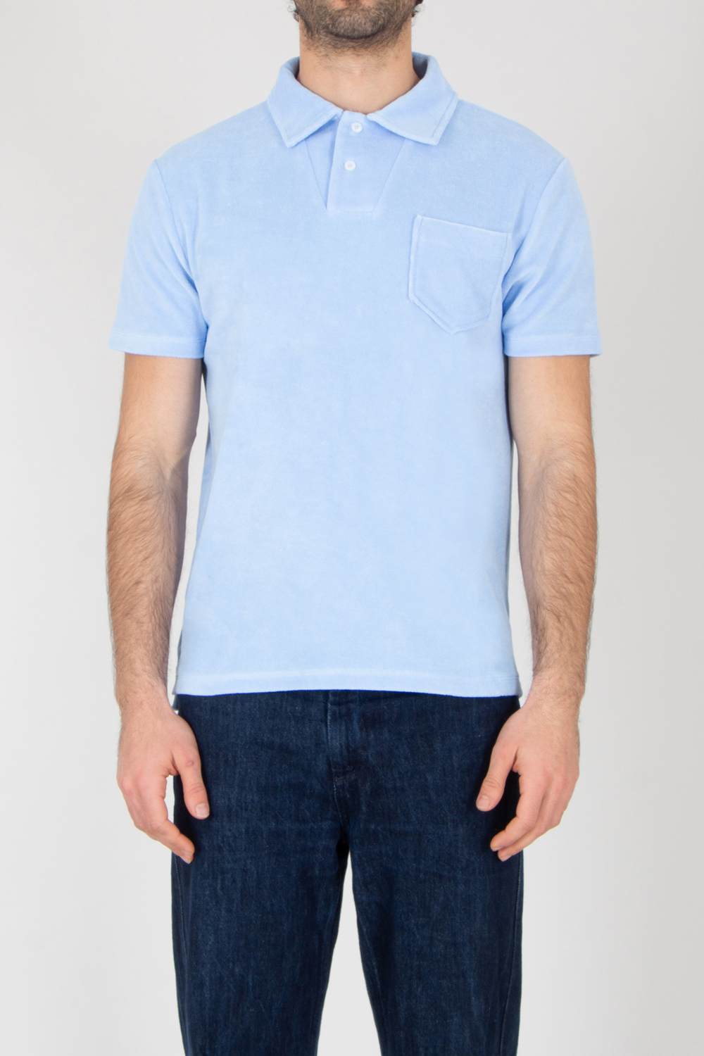 AURÉLIEN Slim Fit Cotton Blend Terry Polo Shirt