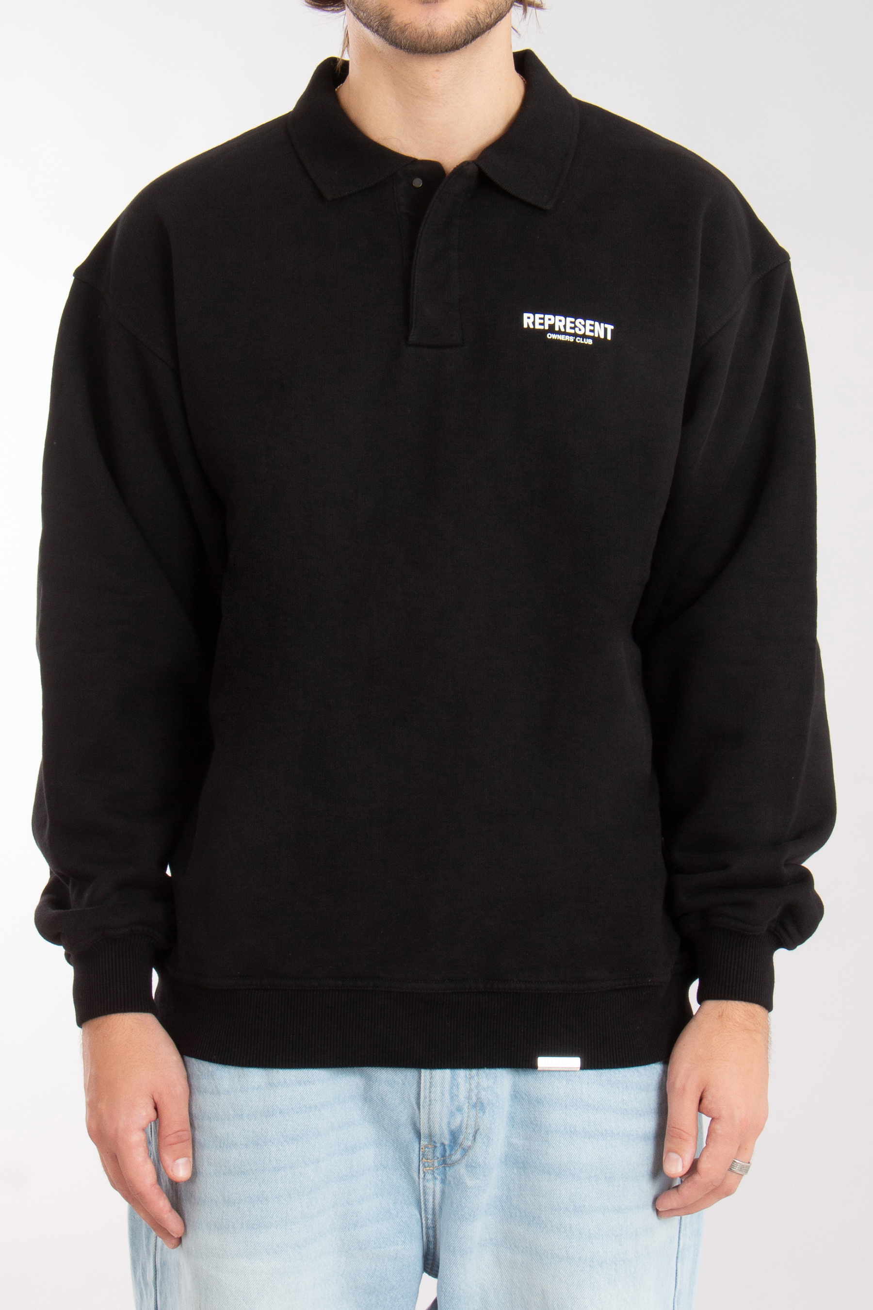 REPRESENT Owners Club Cotton Polo Sweatshirt REPRESENT Owners Club Cotton Polo Sweatshirt