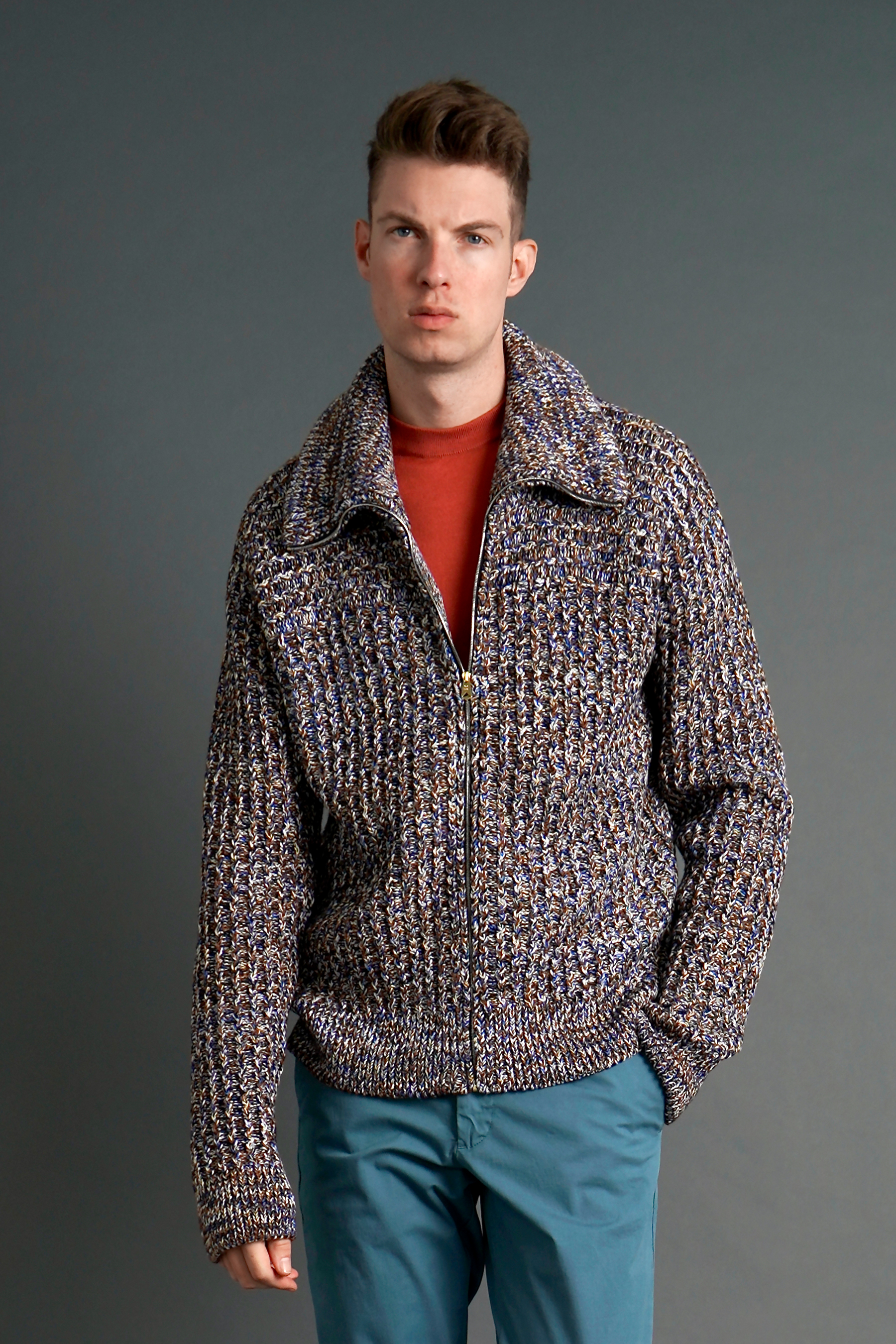PAUL SMITH Heavy Wool & Organic Cotton Zip Cardigan PAUL SMITH Heavy Wool & Organic Cotton Zip Cardigan