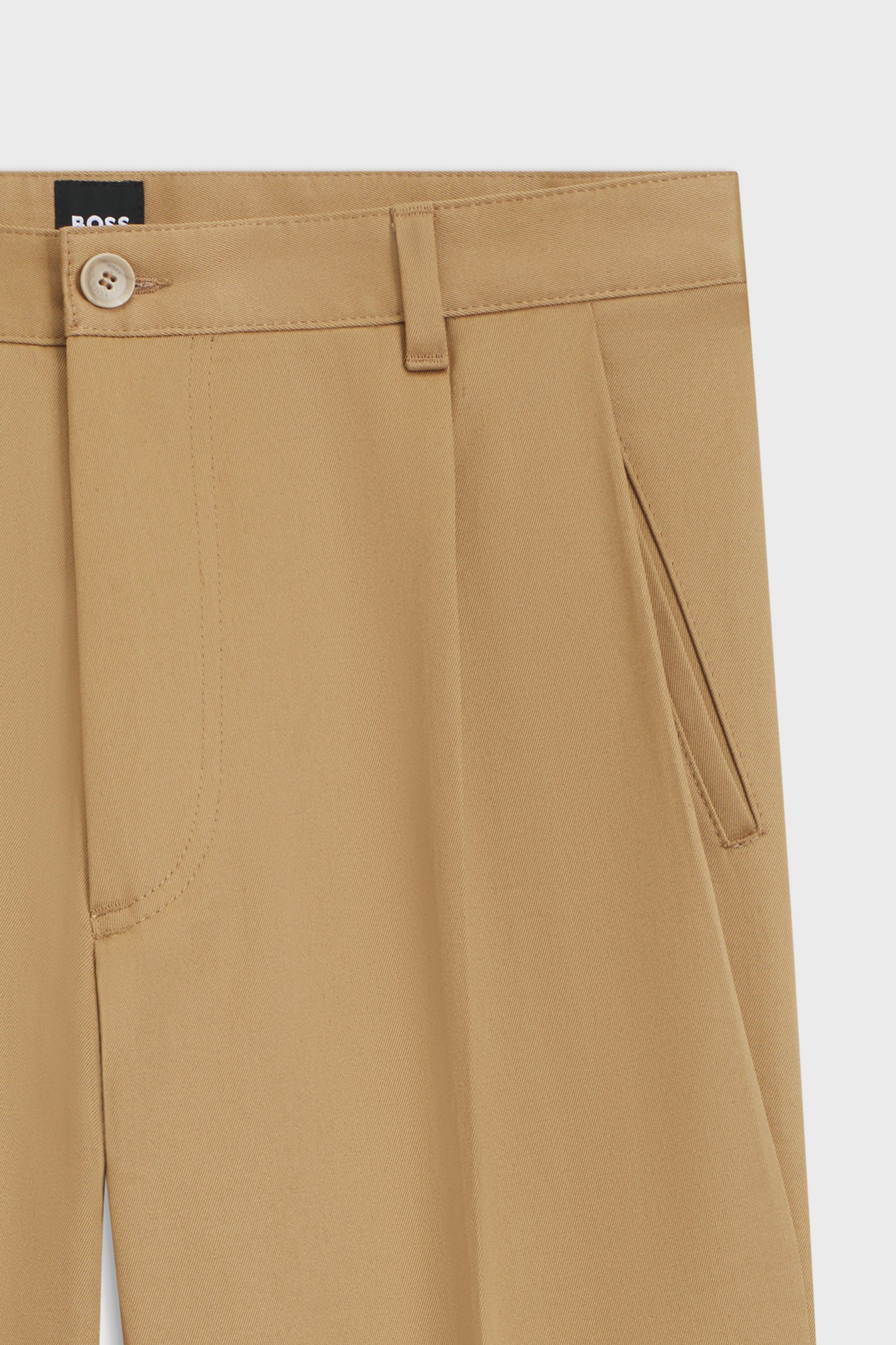 BOSS Relaxed Fit Cotton Twill Pants C-Kai Bekleidung, Kurze Hosen, Khaki