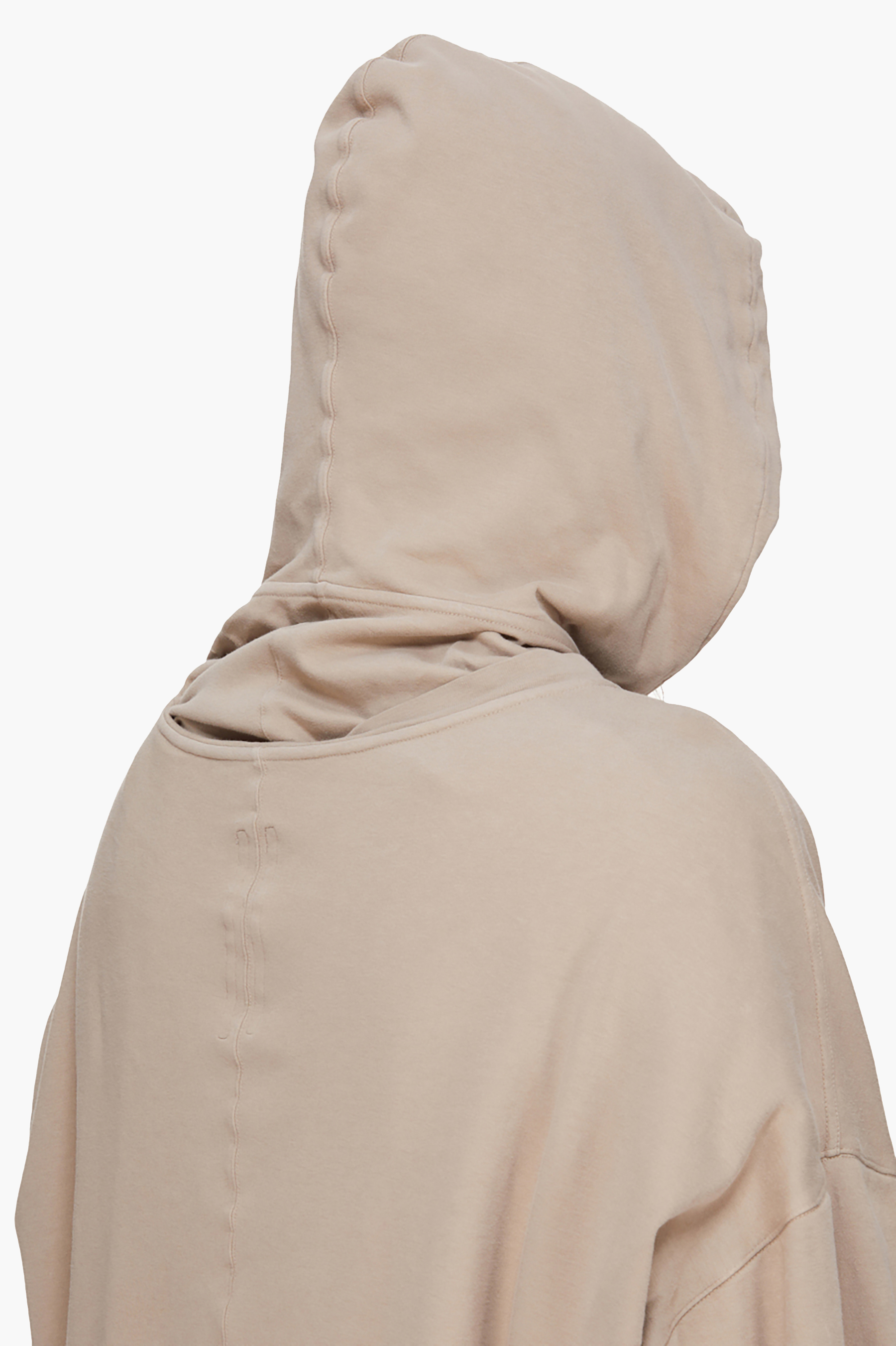 RICK OWENS DRKSHDW Jumbo Oversized Fit Double Brushed Organic Cotton Jersey Tommy Hustler Hoodie Kapuze, Modisch, Mantel, Person, Kapuzenpulli