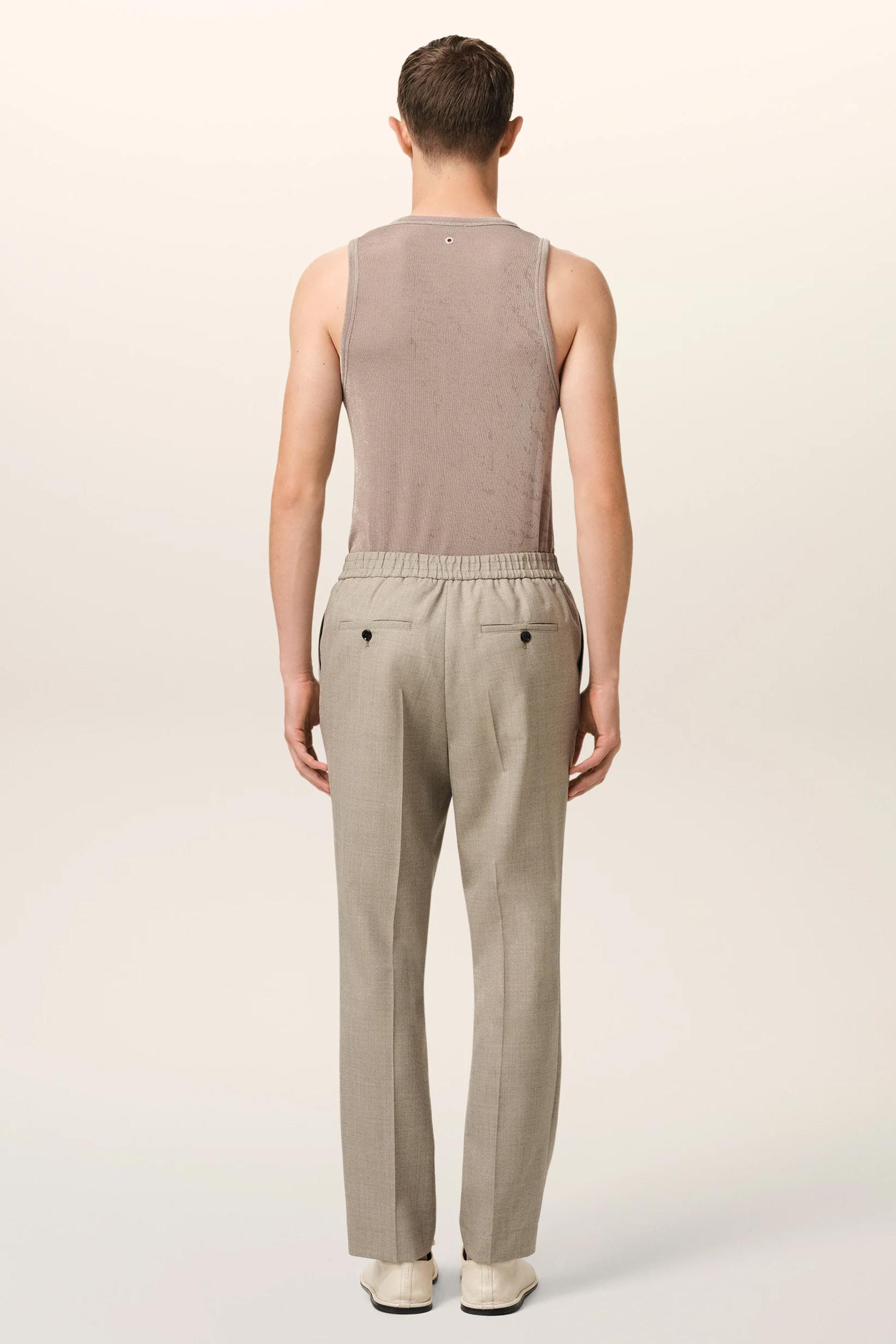 AMI PARIS Straight Leg Virgin Wool Canvas Pants AMI PARIS Straight Leg Virgin Wool Canvas Pants