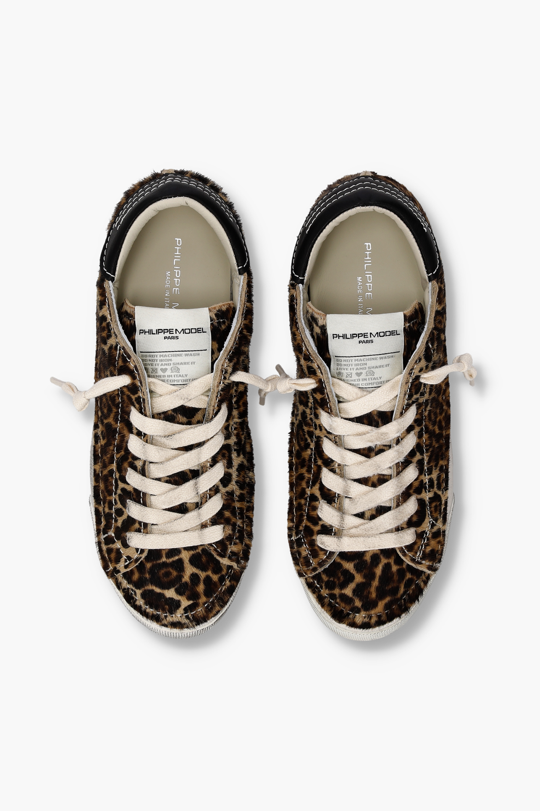 PHILIPPE MODEL Animal Print Pony Fur Sneakers Prsx Low Bekleidung, Schuhwerk, Schuh, Sneaker