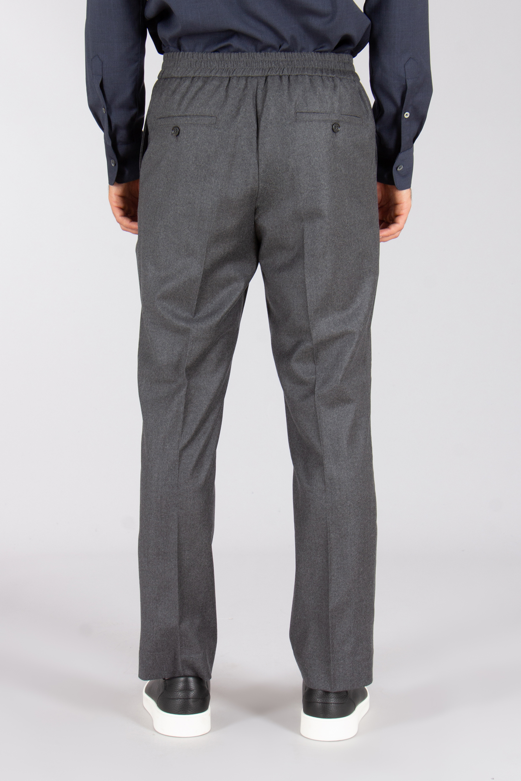 AMI PARIS Straight Fit Virgin Wool Canvas Pants Bekleidung, Hosen, Jeans, Mantel