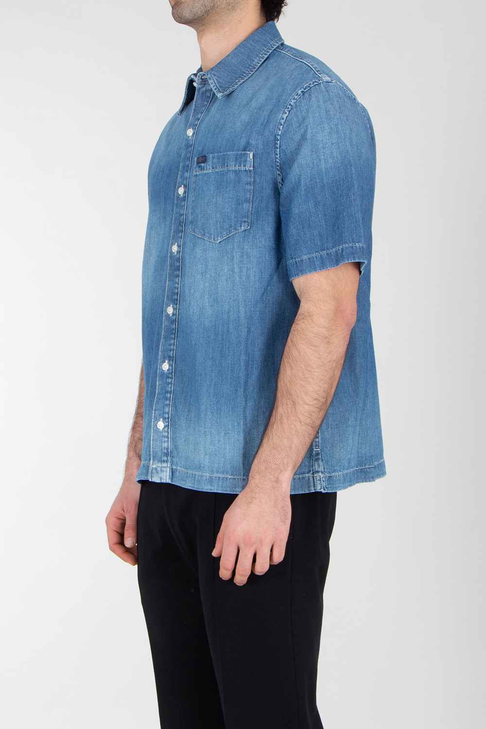 7 FOR ALL MANKIND Short Sleeve Denim Shirt Border