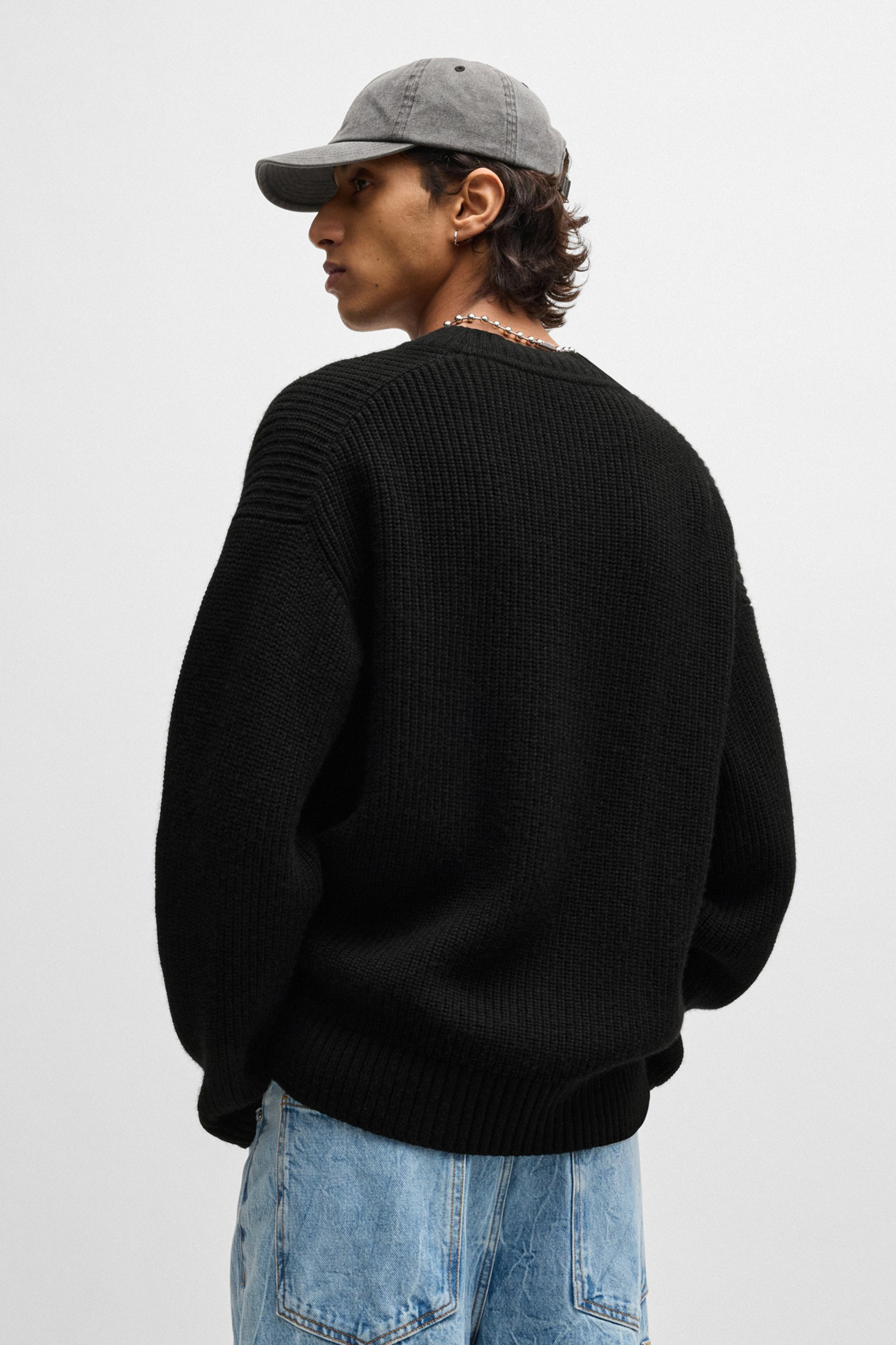 HUGO Oversized Wool-Alpaca Blend Cardigan Supro HUGO Oversized Wool-Alpaca Blend Cardigan Supro