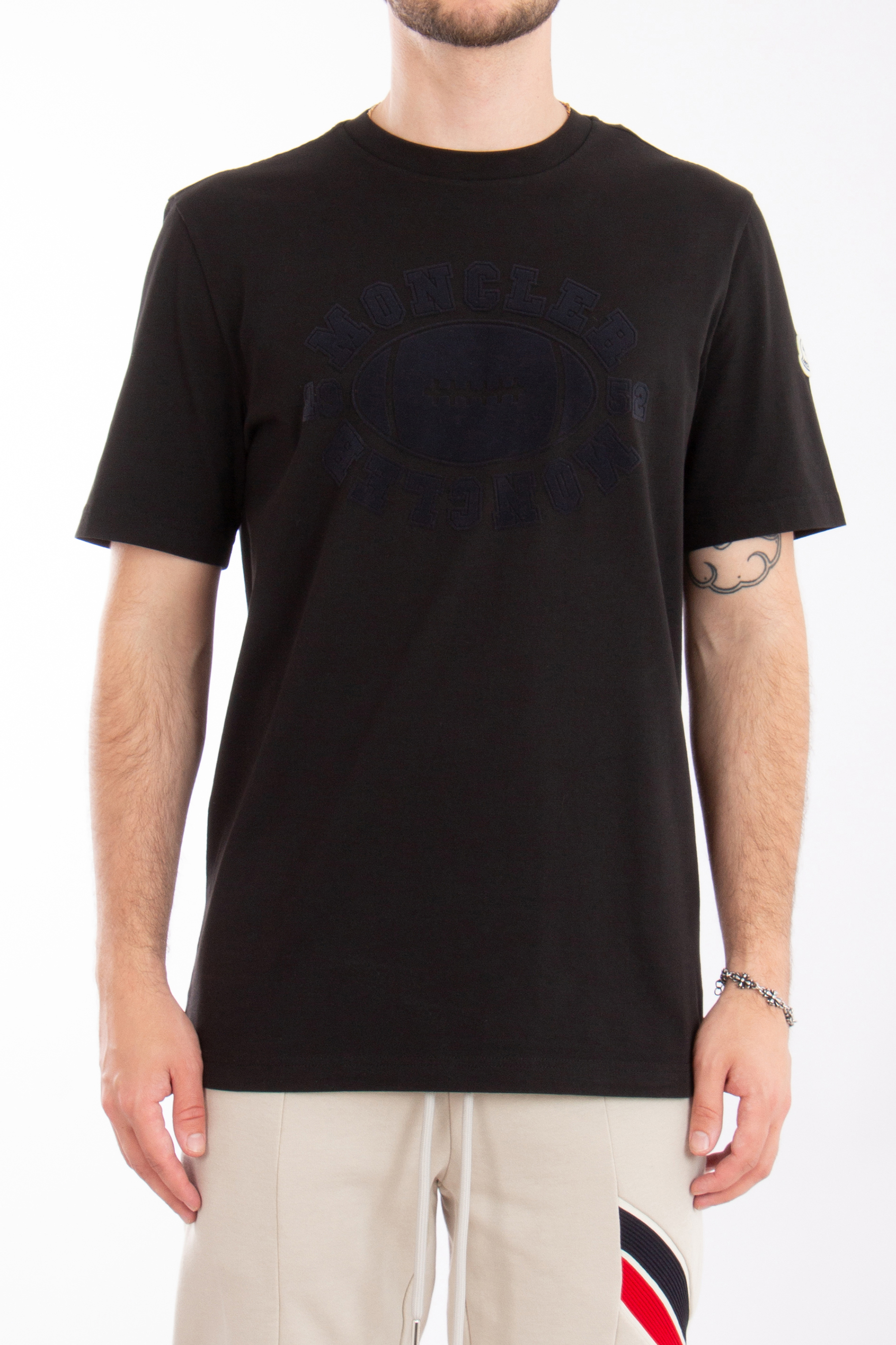 MONCLER Football Print Cotton T-Shirt