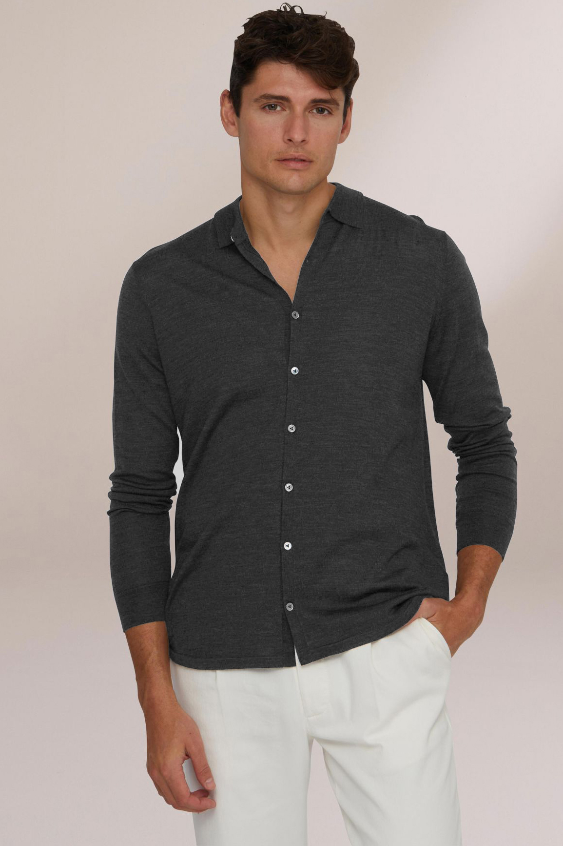 VAN LAACK Fine Knit Virgin Wool Shirt Safino