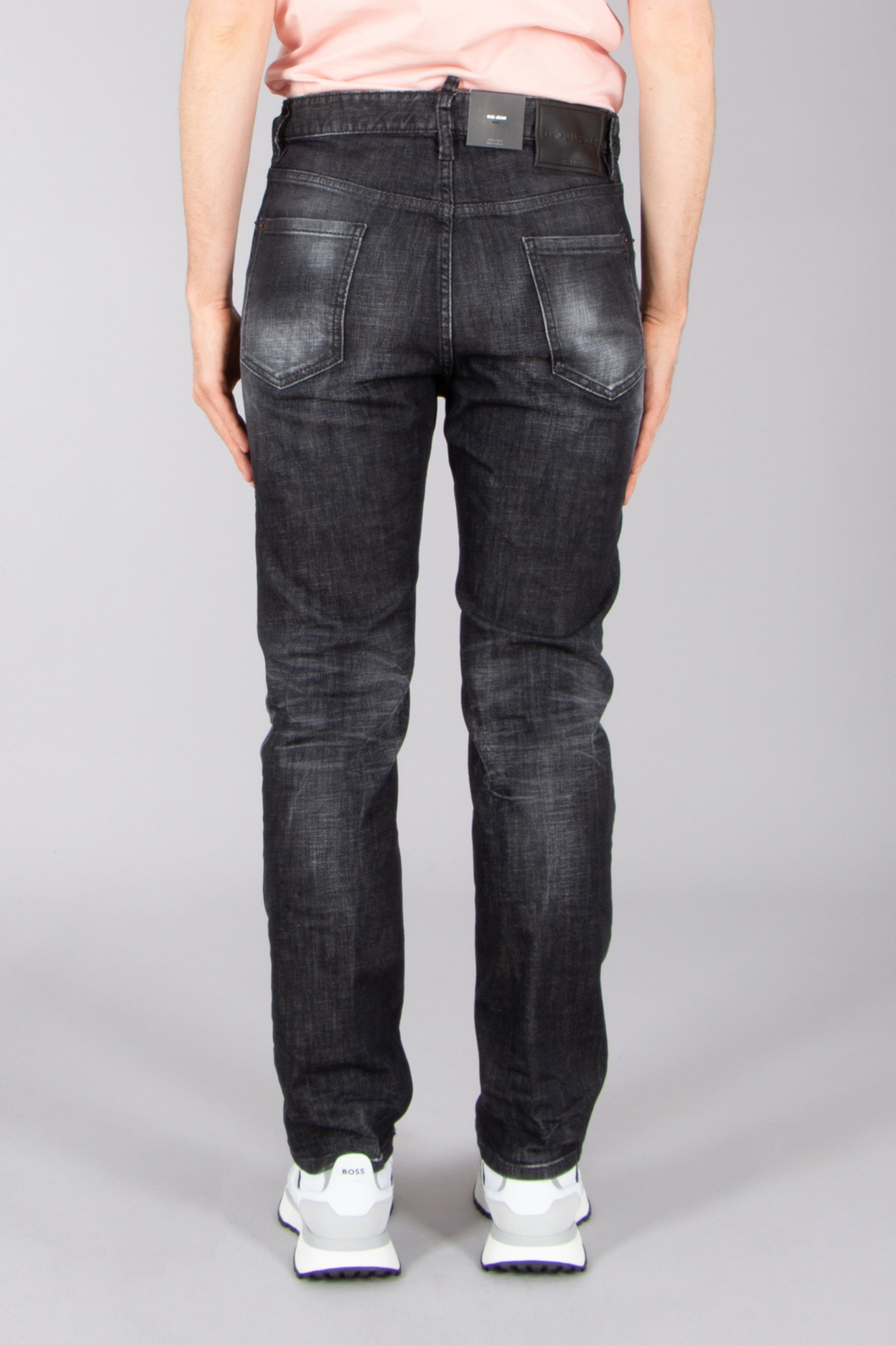 DSQUARED2 Black Easy Wash Cotton Stretch Denim 642 Jeans Bekleidung, Jeans, Hosen, Schuhwerk, Schuh