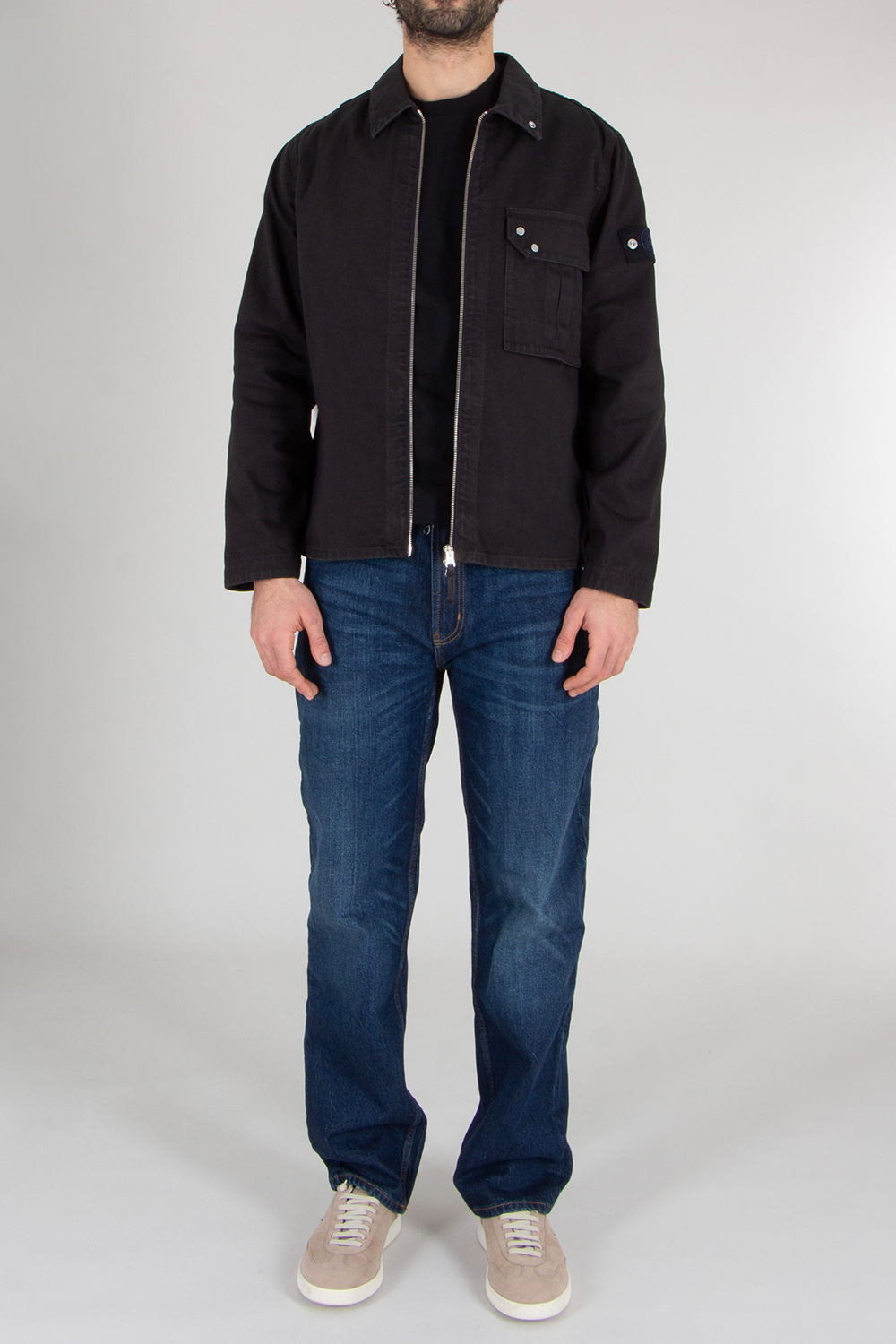 STONE ISLAND Regular Fit Cotton Bull Denim Overshirt