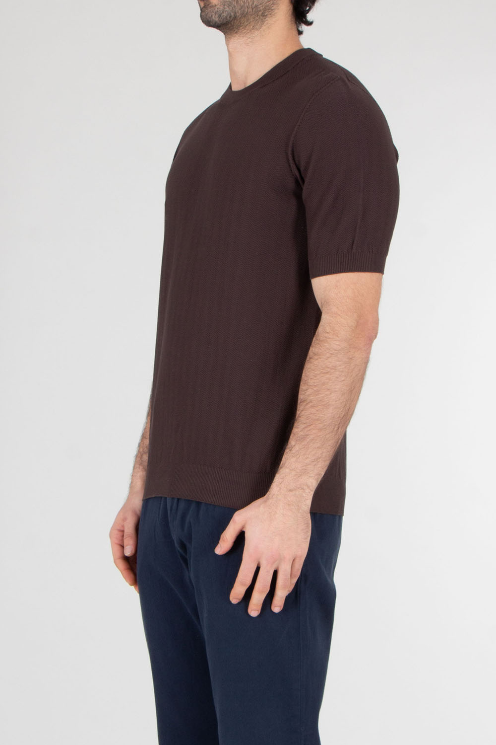 AROVESCIO Regular Fit Cotton Knit T-Shirt