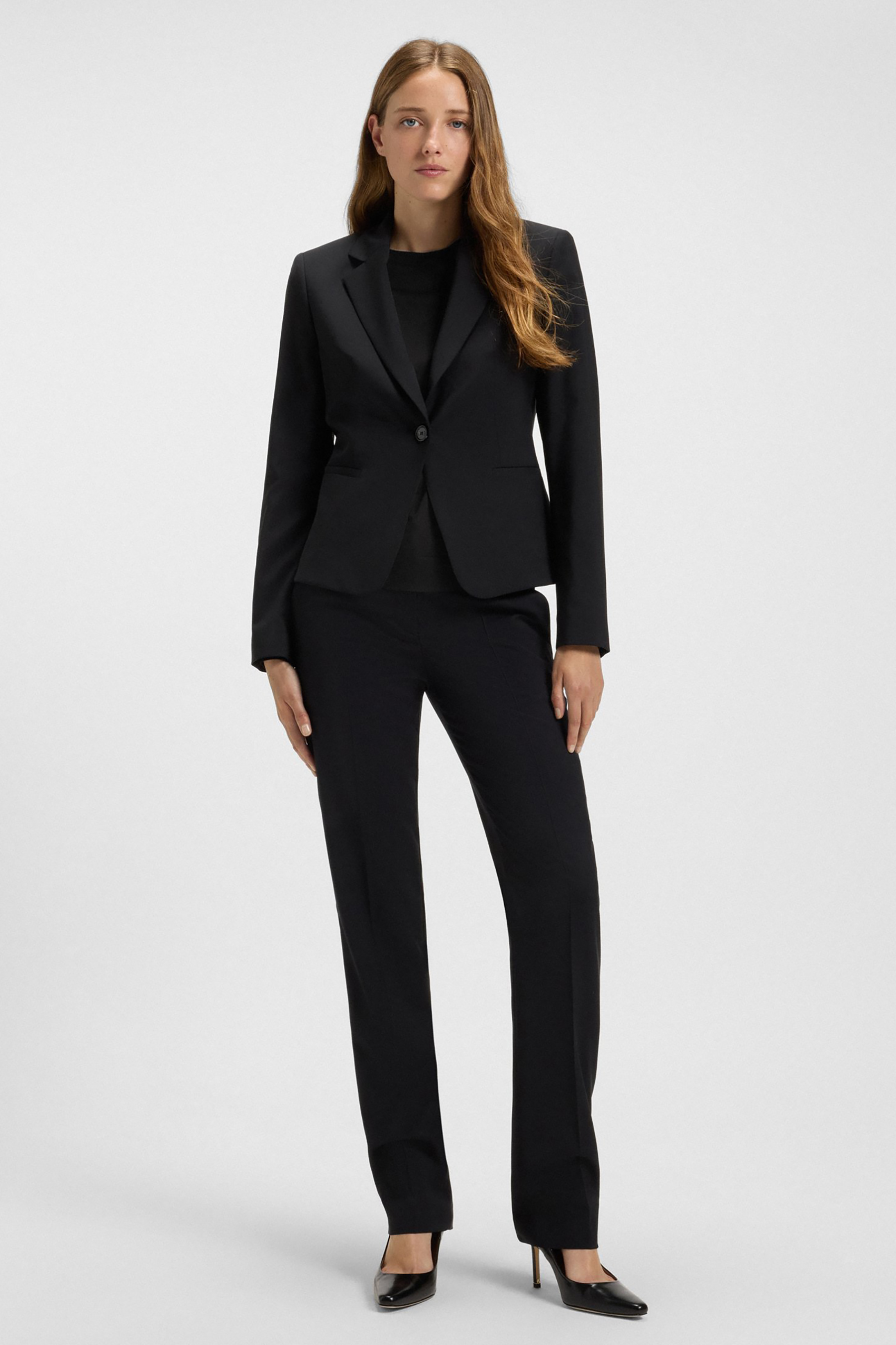 BOSS Slim Fit Superfine Virgin Wool Sweater Ferpina Formelle Kleidung, Anzug, Smoking, Person, Frau