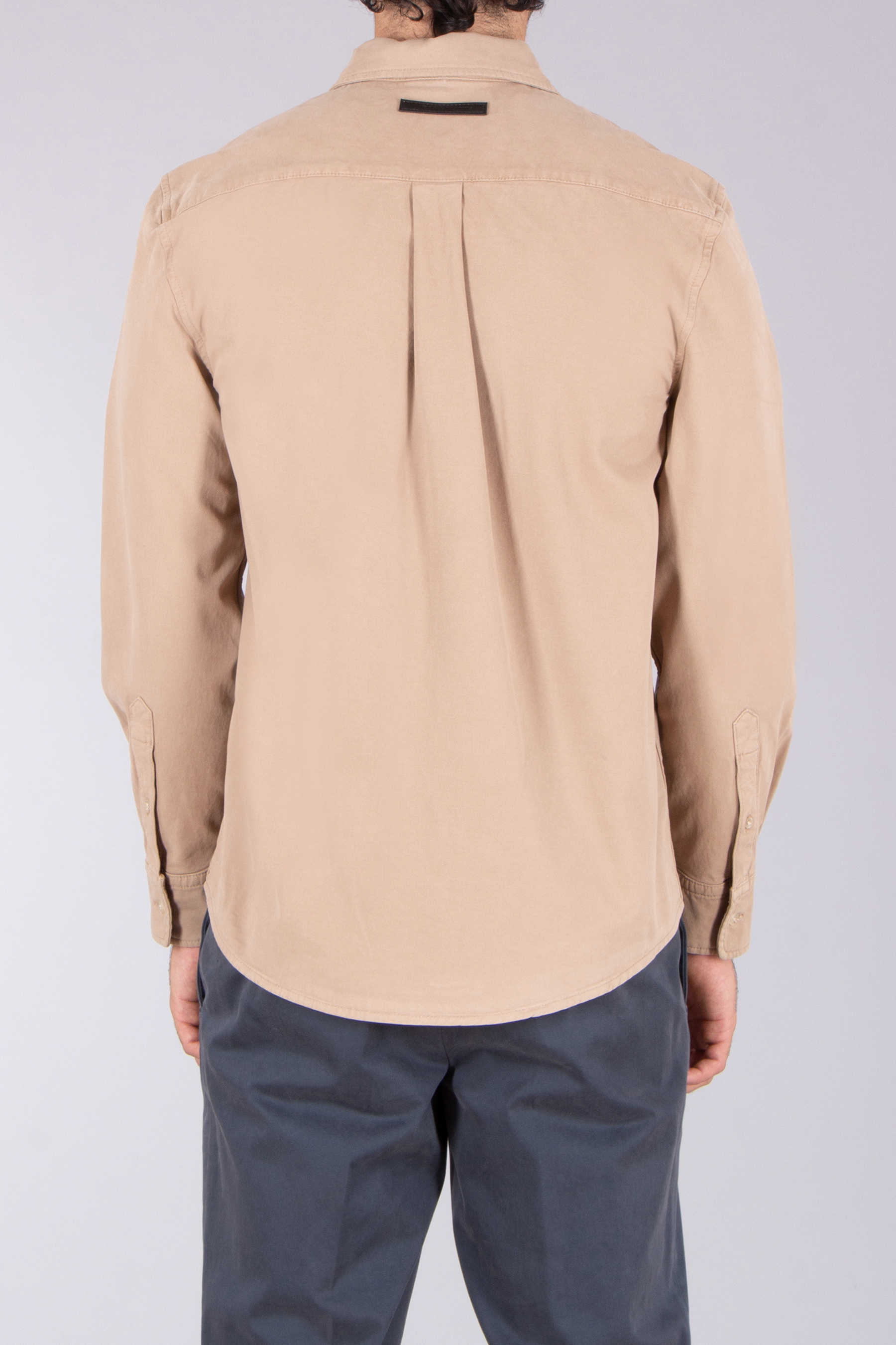 7 FOR ALL MANKIND Regular Fit Cotton Stretch Twill Overshirt Langarm, Mantel, Jacke, Khaki, Hemd