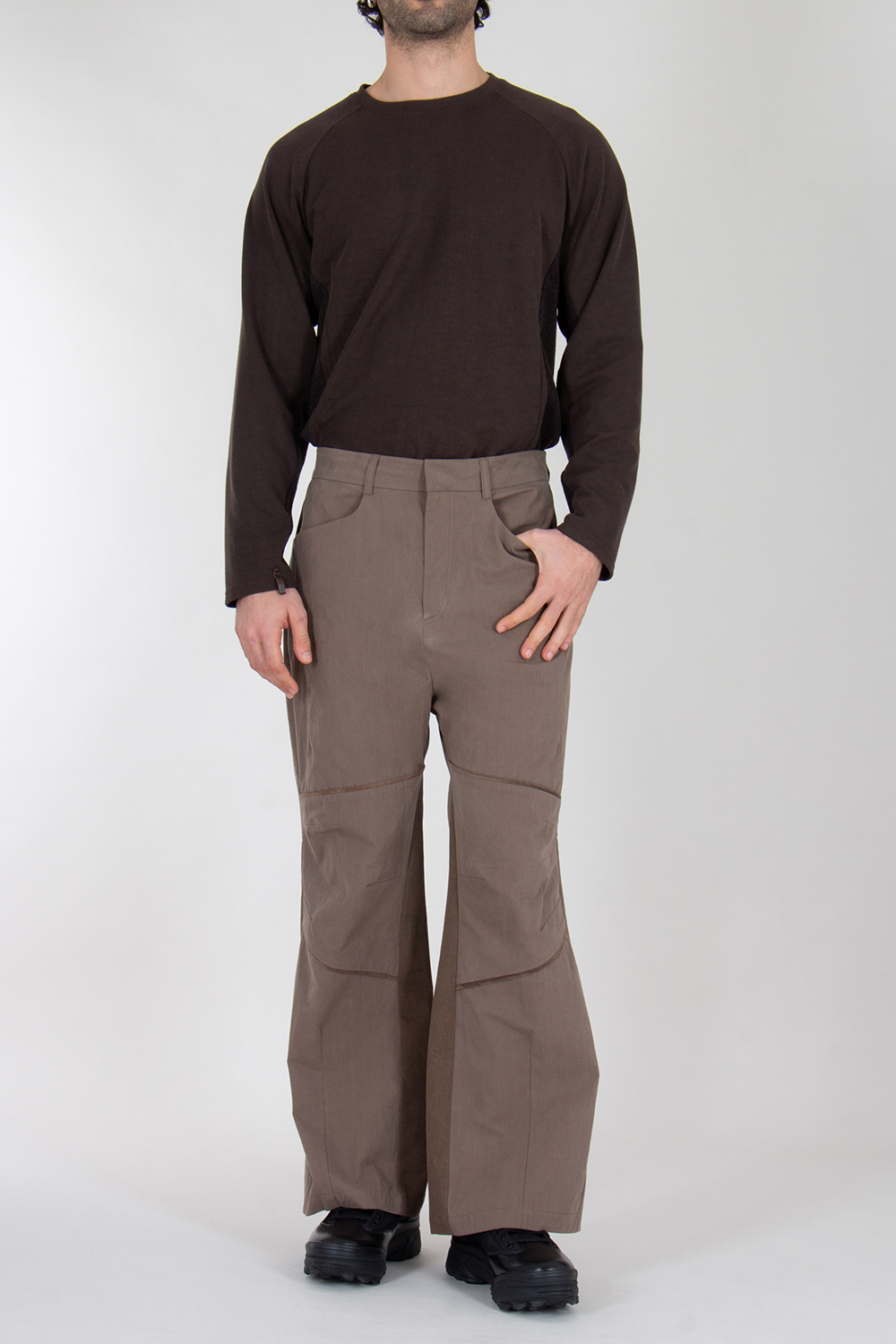 XLIM Regular Fit Knit Panelled Knit Sweater