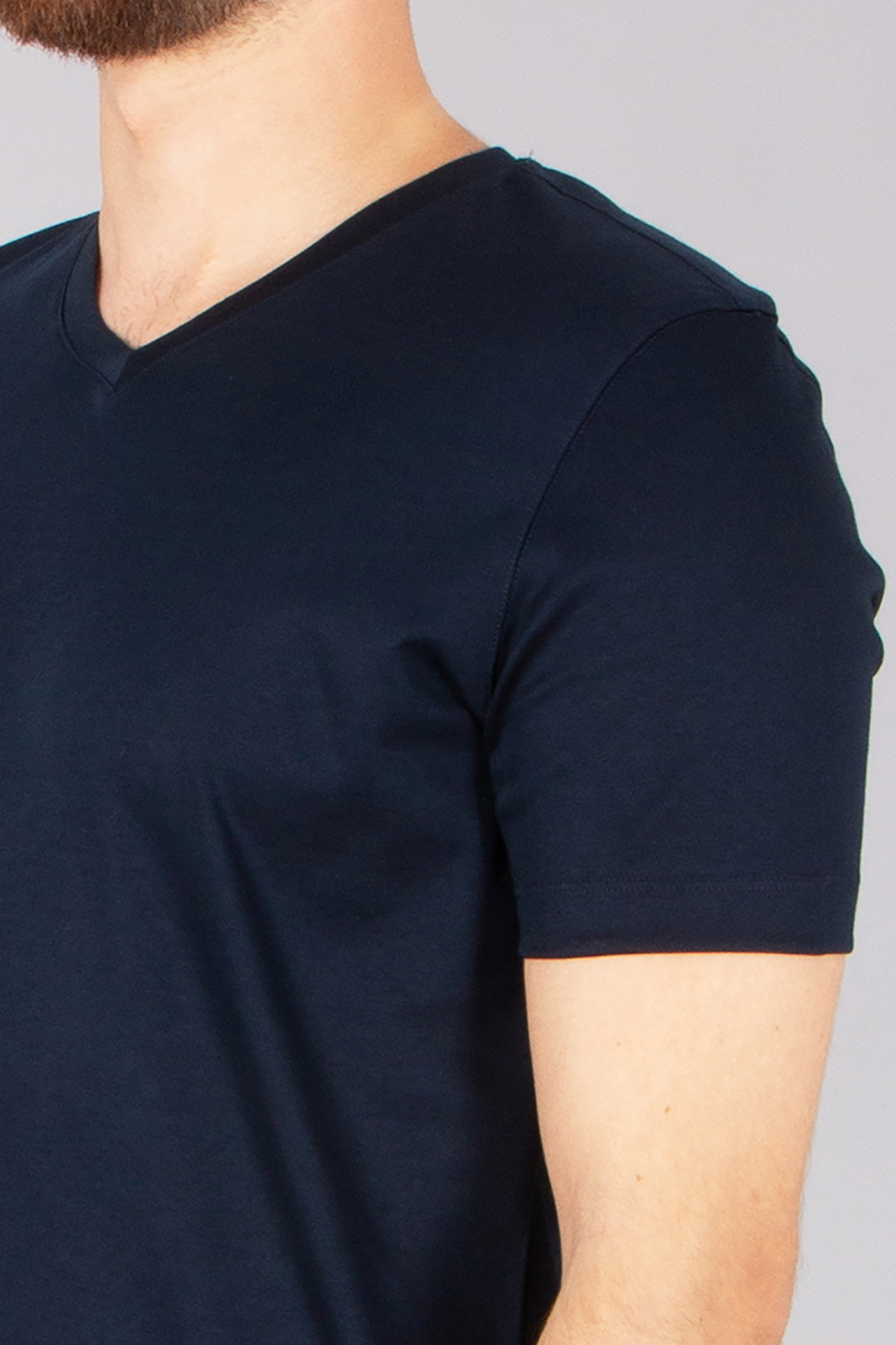VAN LAACK Slim Fit Swiss Cotton Jersey V-Neck T-Shirt Pius T-shirt, Ärmel, Erwachsener, Mann, Person