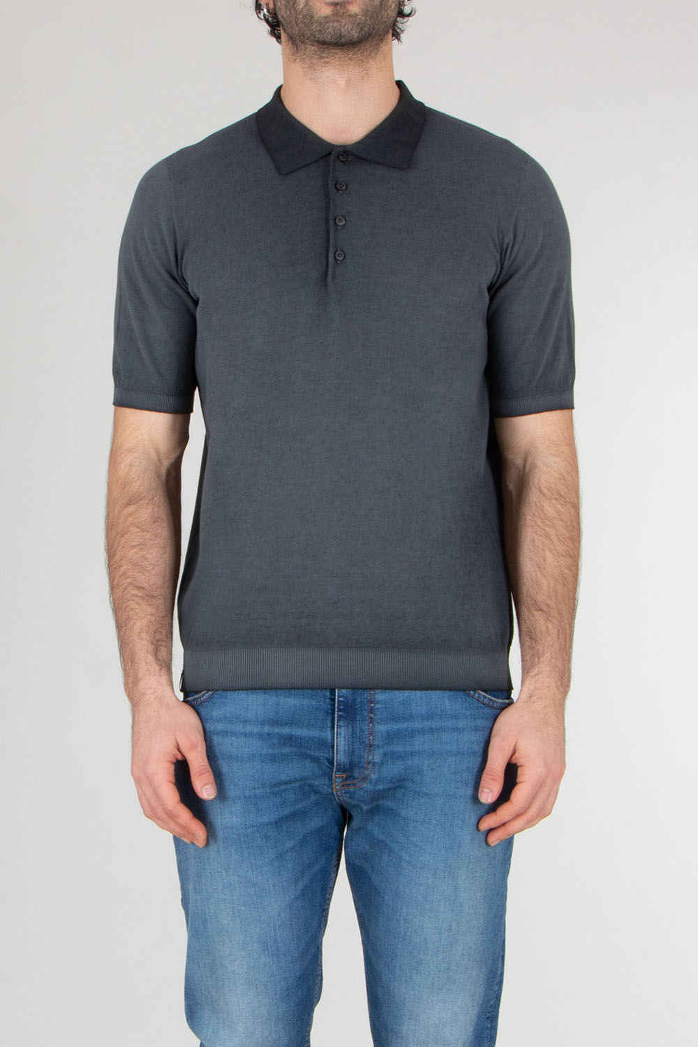 AROVESCIO Regular Fit Cotton Knit Polo