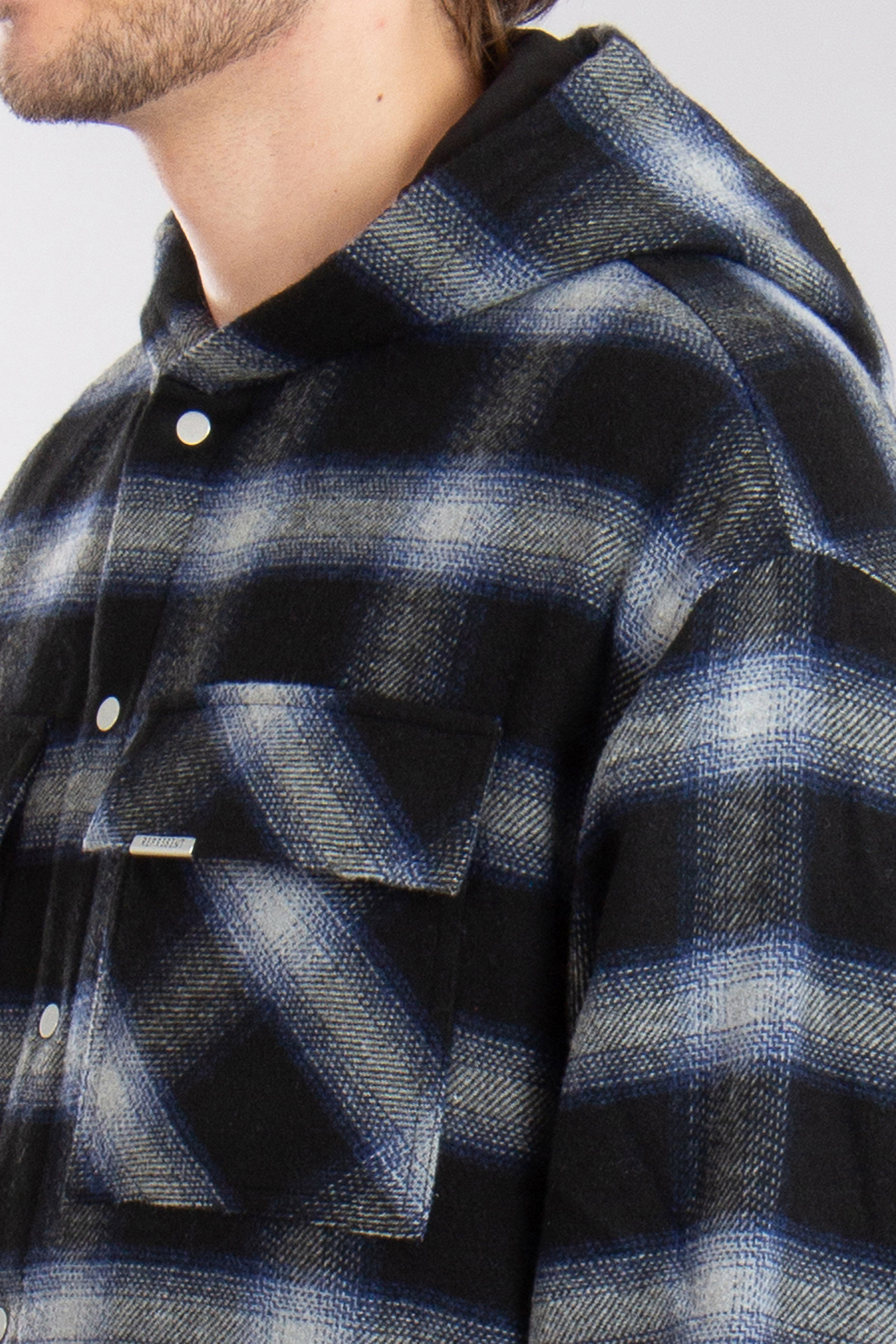 REPRESENT Hooded Checked Flannel Overshirt REPRESENT Hooded Checked Flannel Overshirt