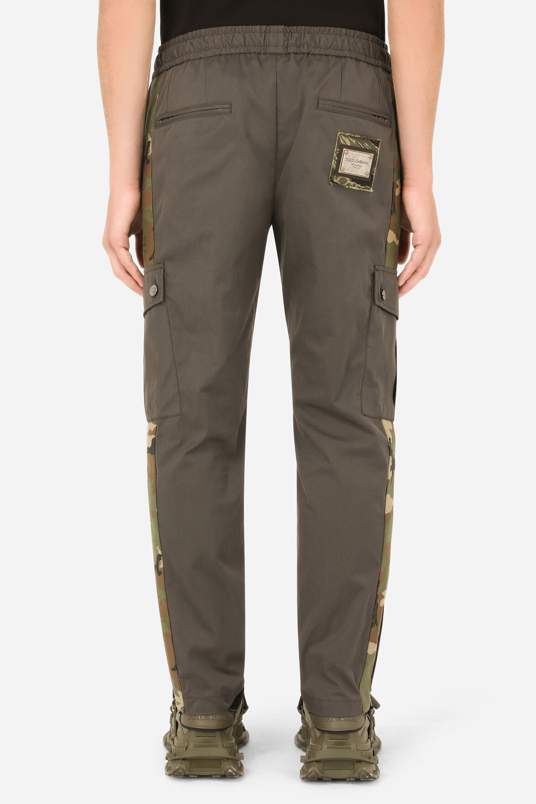 DOLCE & GABBANA Cotton Jogging Pants With Camouflage Bands