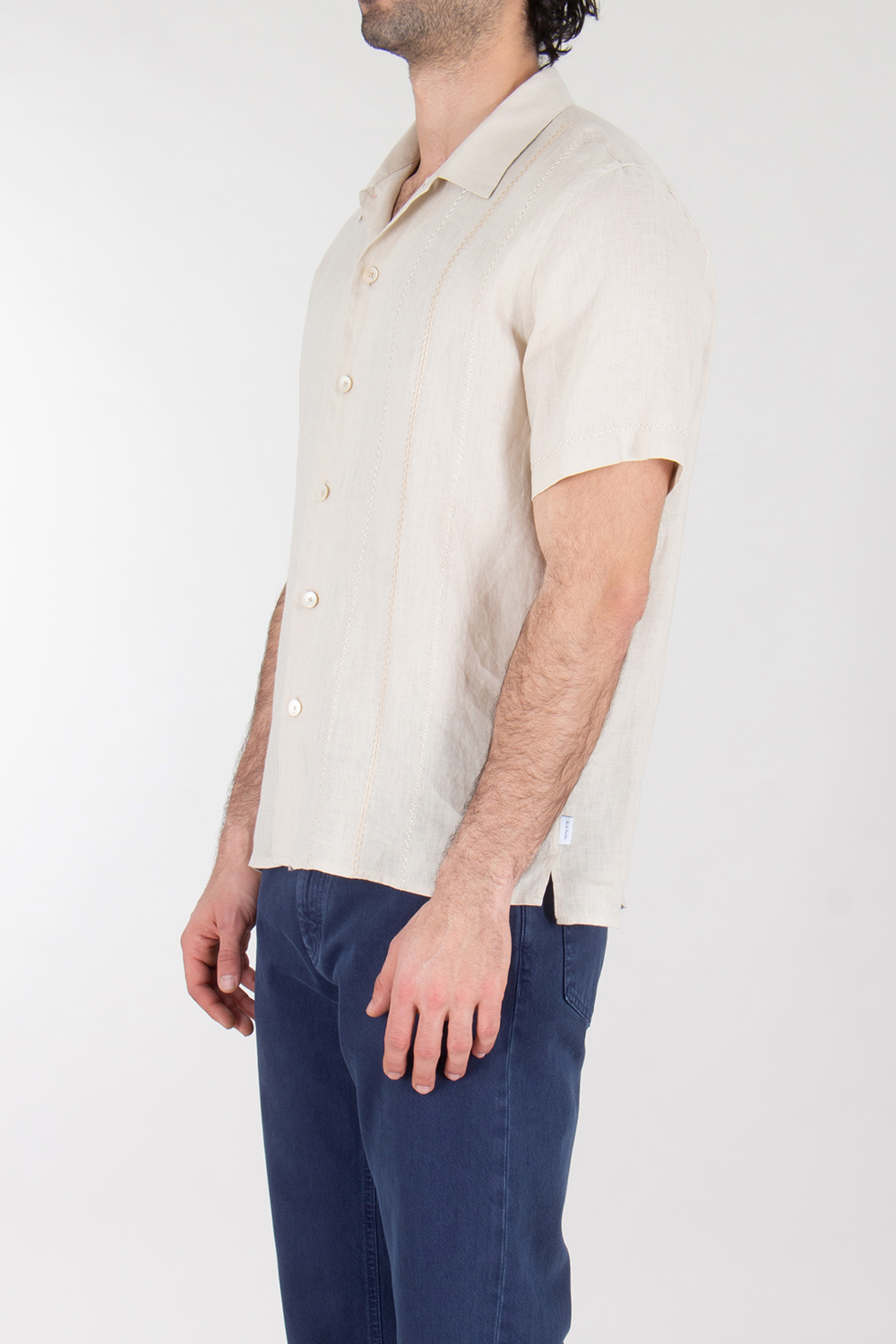 PAUL SMITH Relaxed Fit Embroidered Linen Shirt