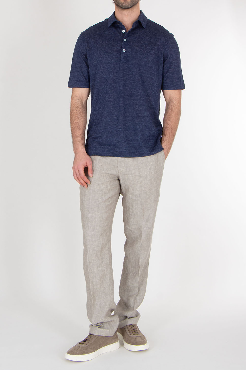 ZEGNA Regular Fit OASI Linen Polo Shirt 