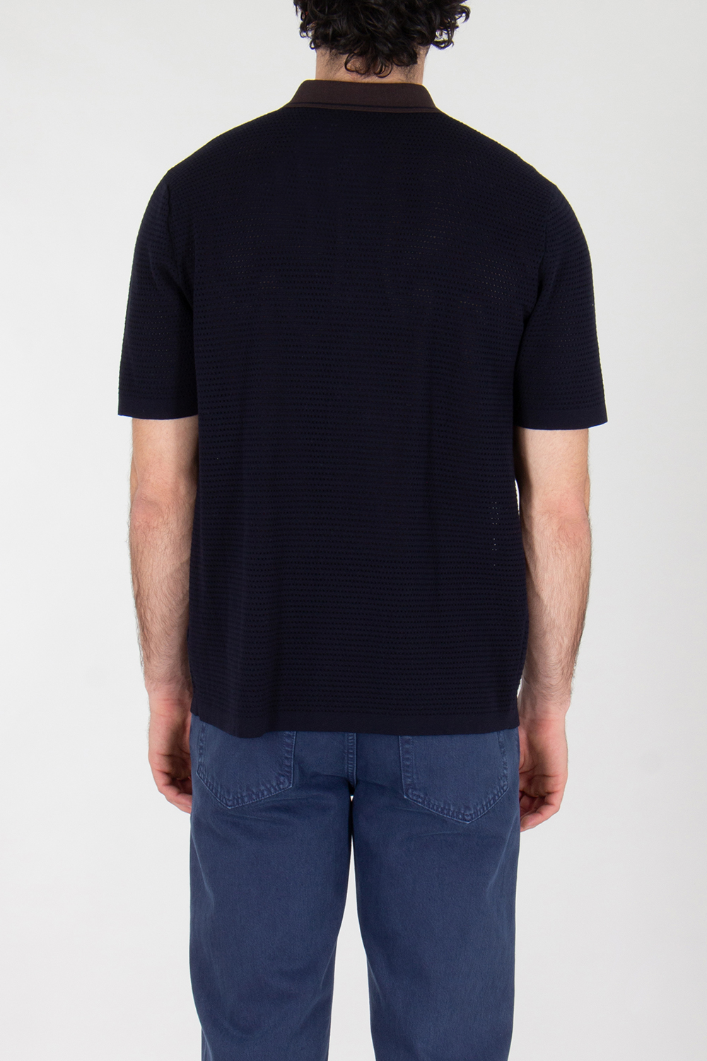 VAN LAACK Knitted Polo Shirt Safir