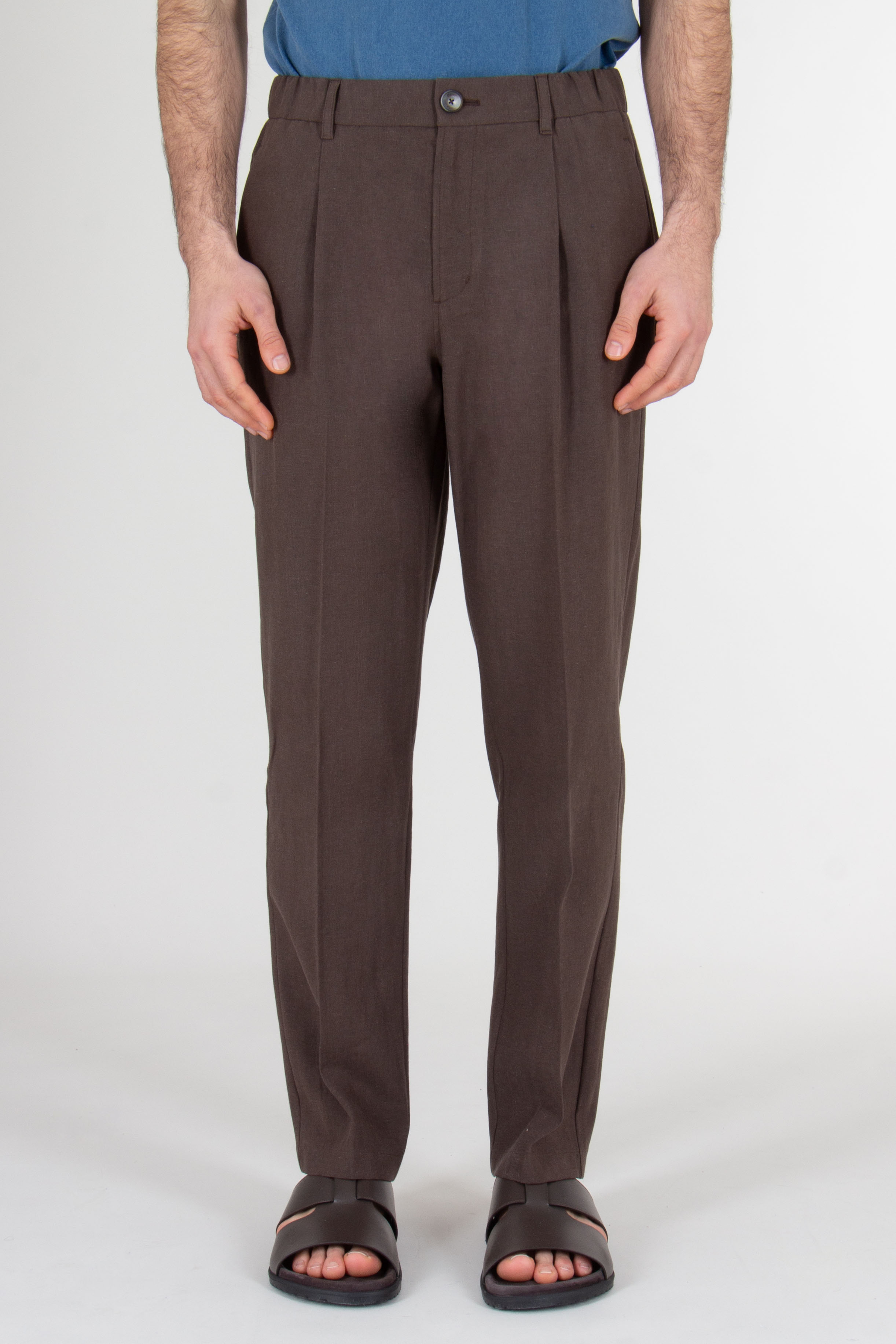 HERNO Regular Fit Cotton Linen Pants