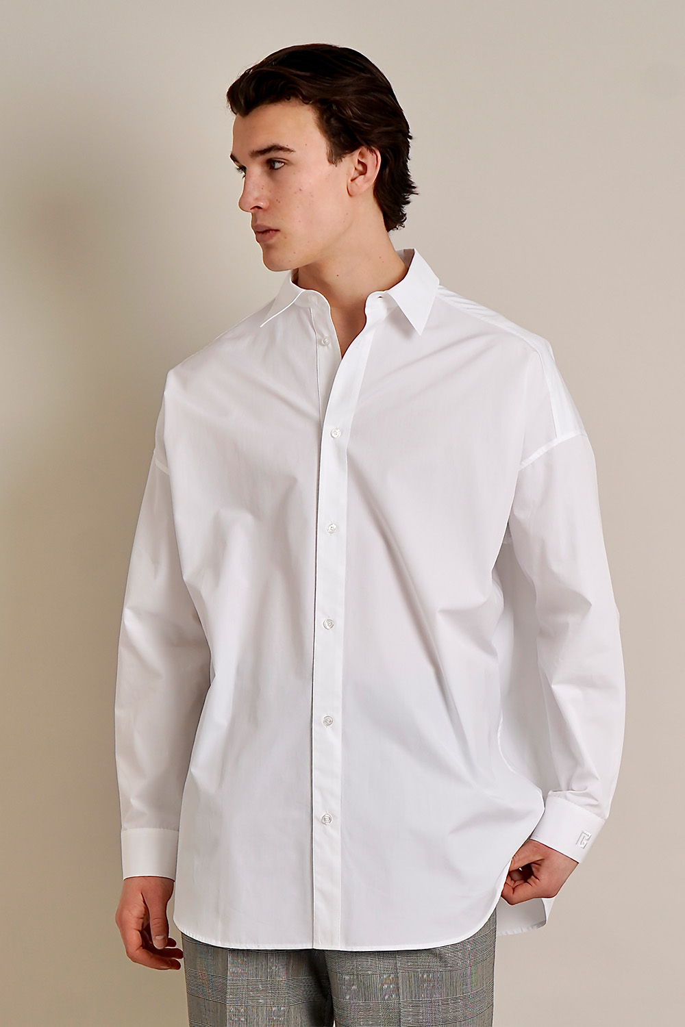 BALMAIN Oversized Fit Cotton Poplin Shirt