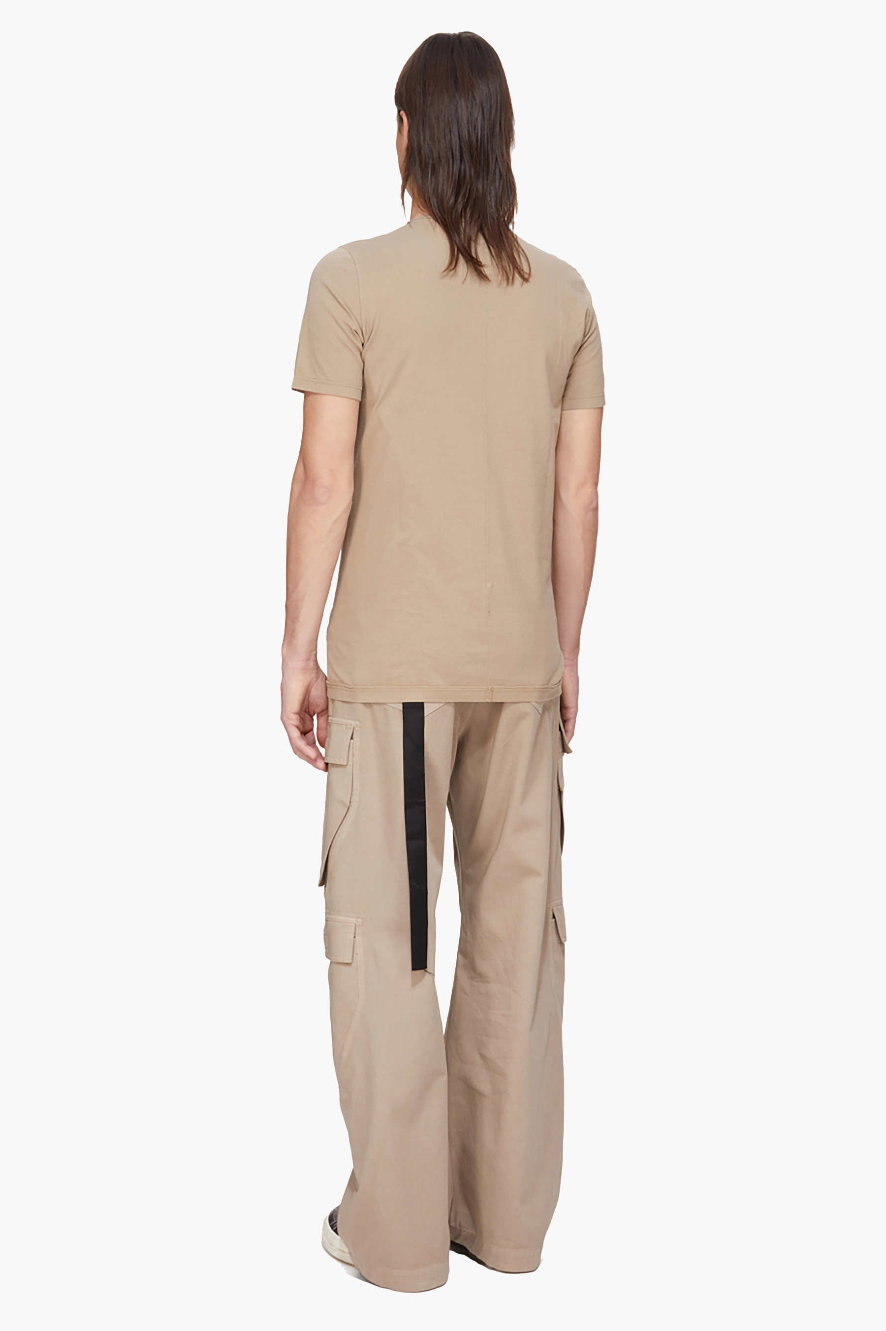 RICK OWENS DRKSHDW Regular Fit Printed Medium Weight Organic Cotton Jersey Level T-Shirt Khaki, Hosen, Leinen, Person, Frau