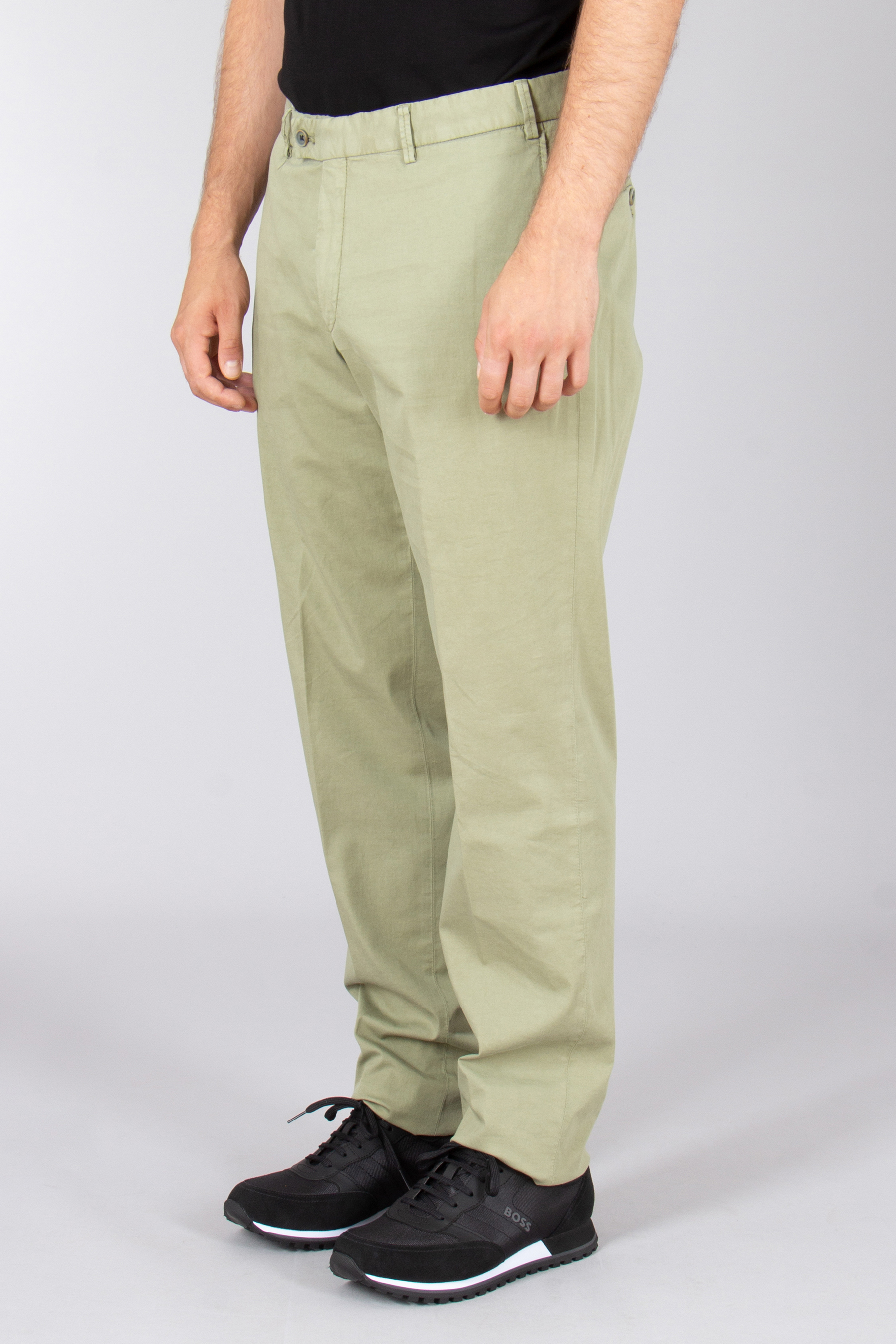 HILTL Regular Fit Cotton-Silk Stretch Chinos Parma Hosen, Khaki, Erwachsener, Mann, Person