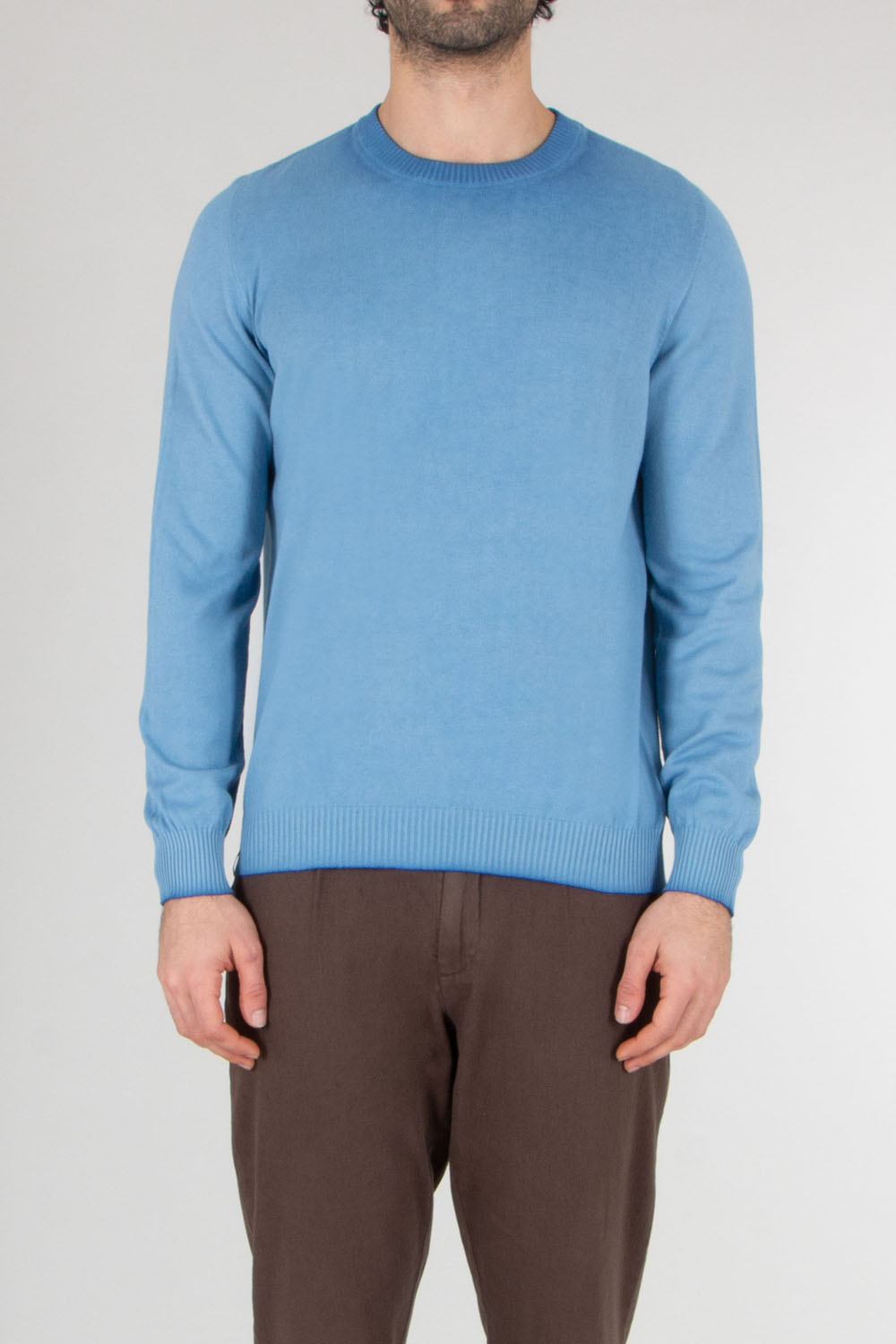 AROVESCIO Regular Fit Cotton Round Neck Sweater