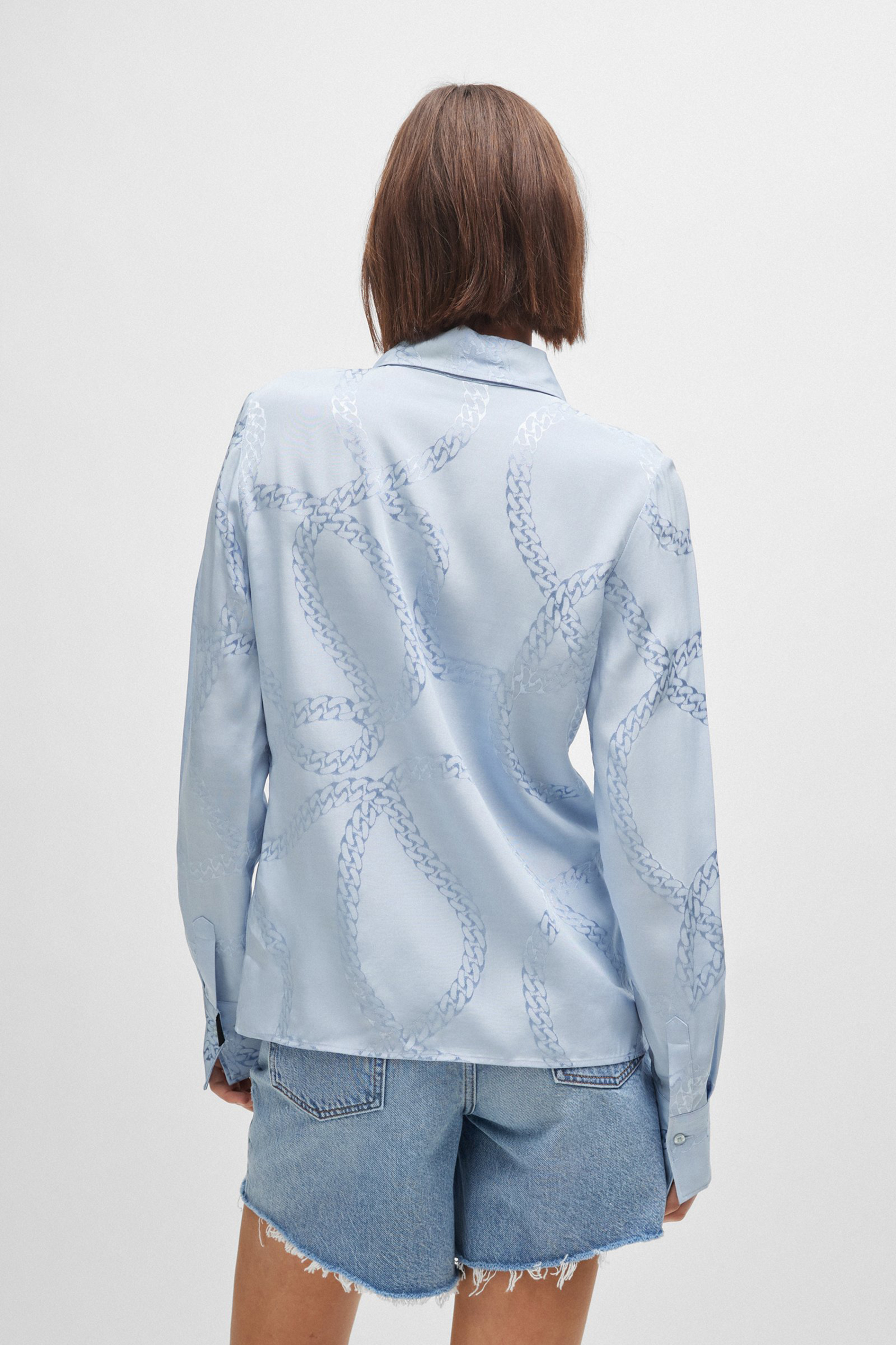 HUGO Chain Pattern Viscose Blouse Cemalie HUGO Chain Pattern Viscose Blouse Cemalie