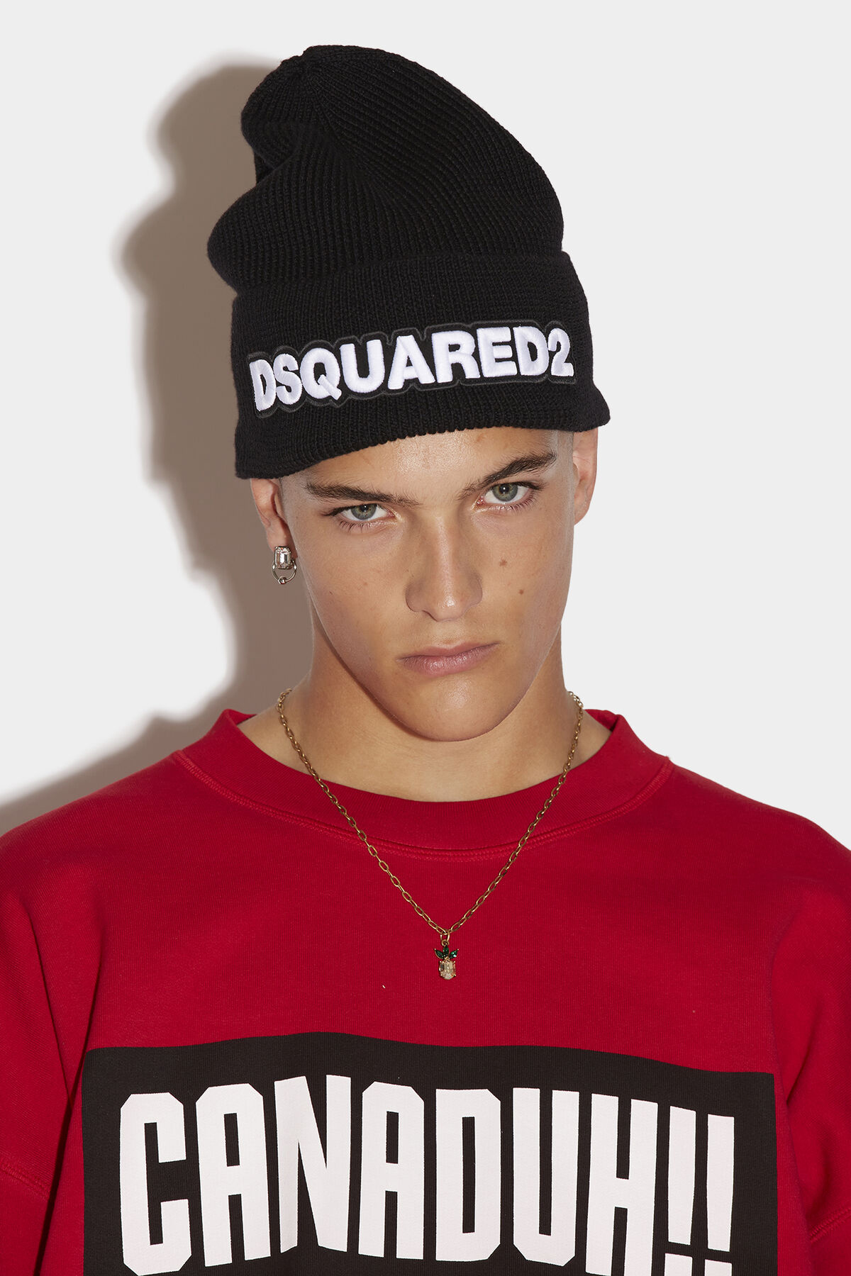 DSQUARED2 Logo Wool Knit Beanie DSQUARED2 Logo Wool Knit Beanie