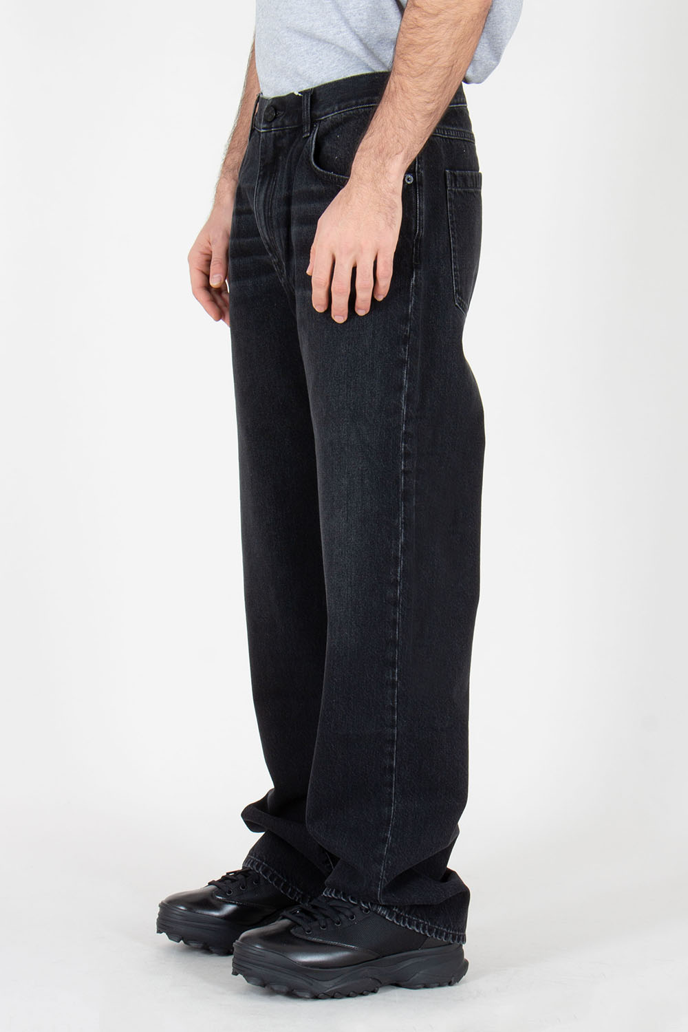 BALMAIN Loose Fit Organic Cotton Denim Jeans
